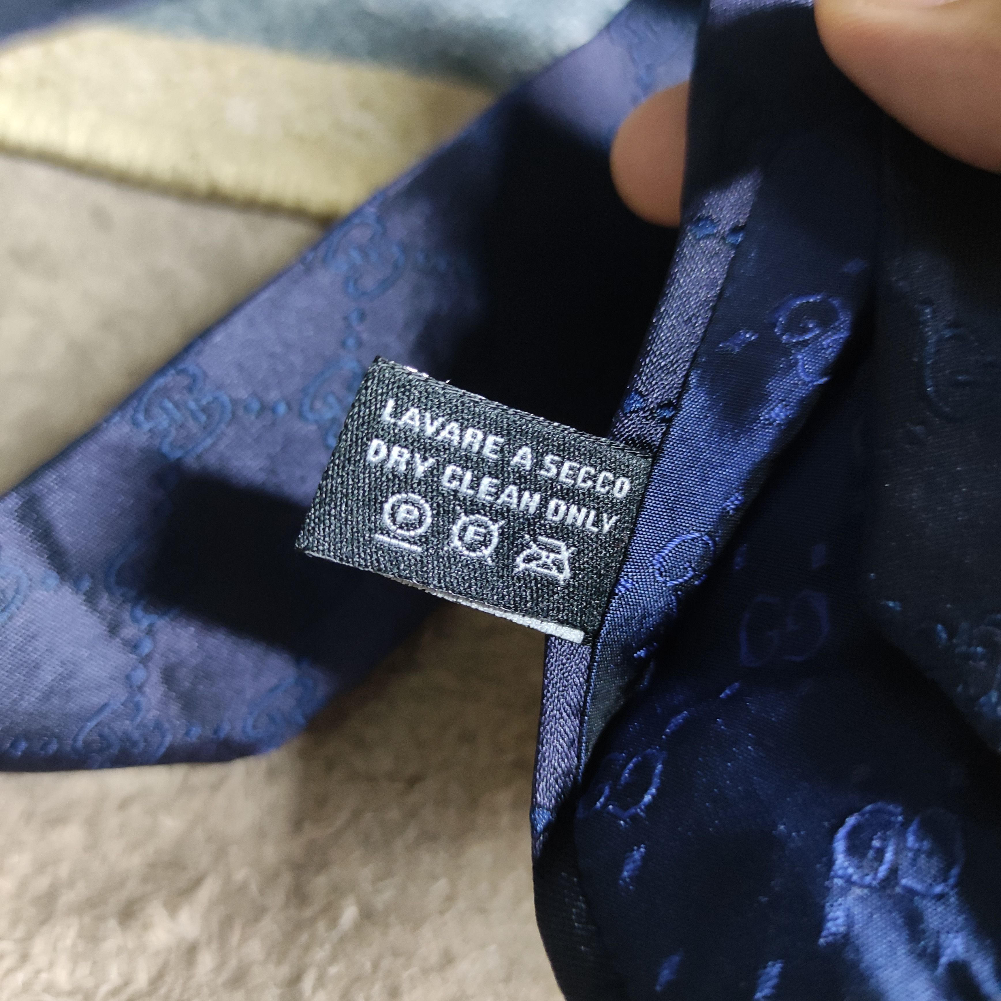 Gucci Gucci "GG" Pattern Silk Tie in blue navy Size ONE SIZE - 4 Thumbnail