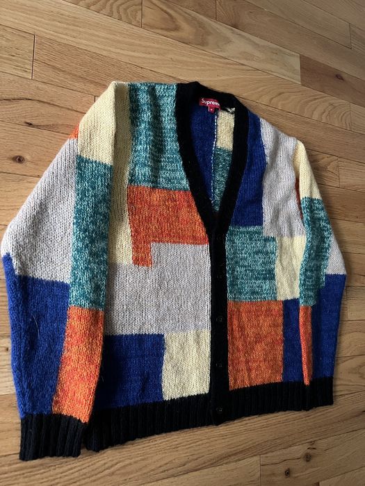 Supreme Supreme Patchwork Mohair Cardigan | Grailed