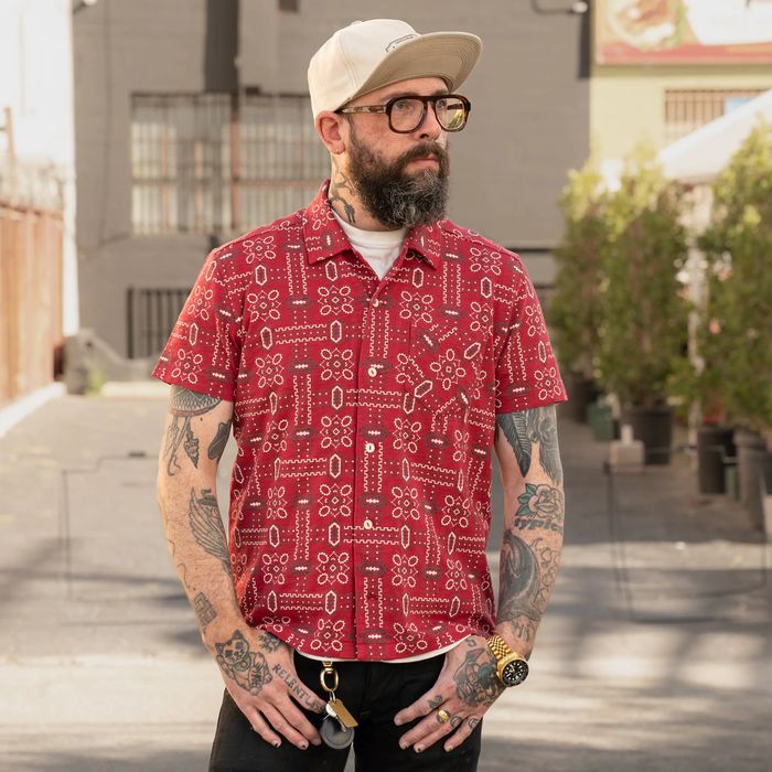 Red Bandana Patchwork Shirt