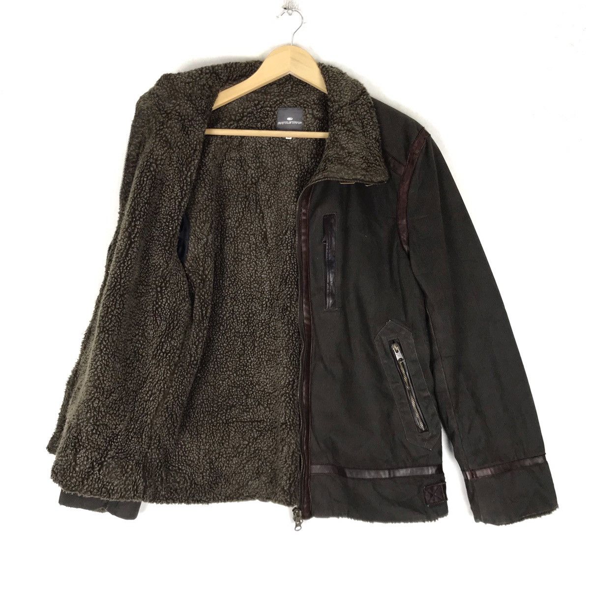 Japanese Brand × Leather Rattle Trap Moleskin Leather Trim Sherpa Heavy Jacket Size US S / EU 44-46 / 1 - 4 Thumbnail