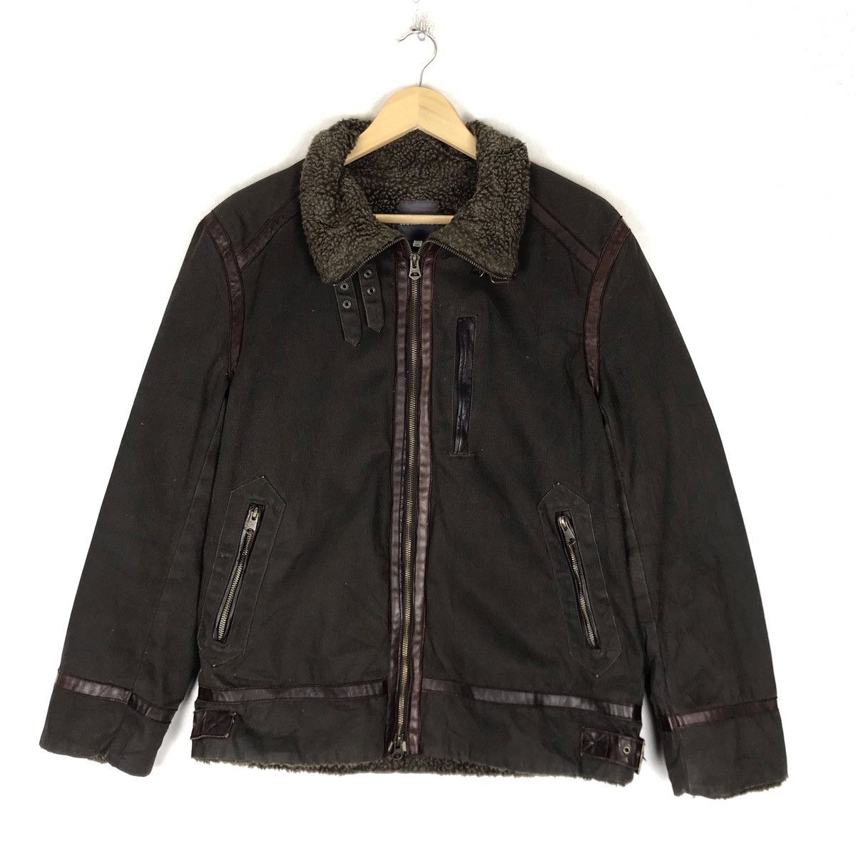 Japanese Brand × Leather Rattle Trap Moleskin Leather Trim Sherpa Heavy Jacket Size US S / EU 44-46 / 1 - 1 Thumbnail