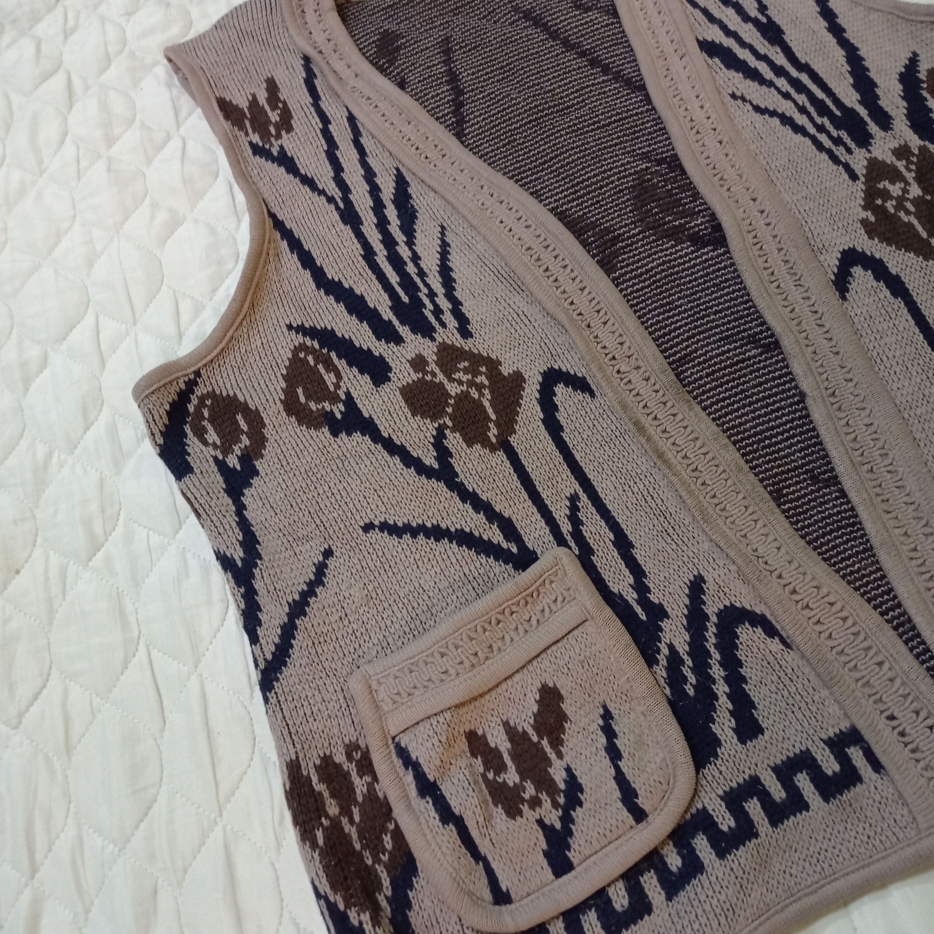 Aran Isles Knitwear × Other UNKNOWN BRAND CUSTOM MADE VEST KNIT RARE DESIGN Size US M / EU 48-50 / 2 - 5 Thumbnail