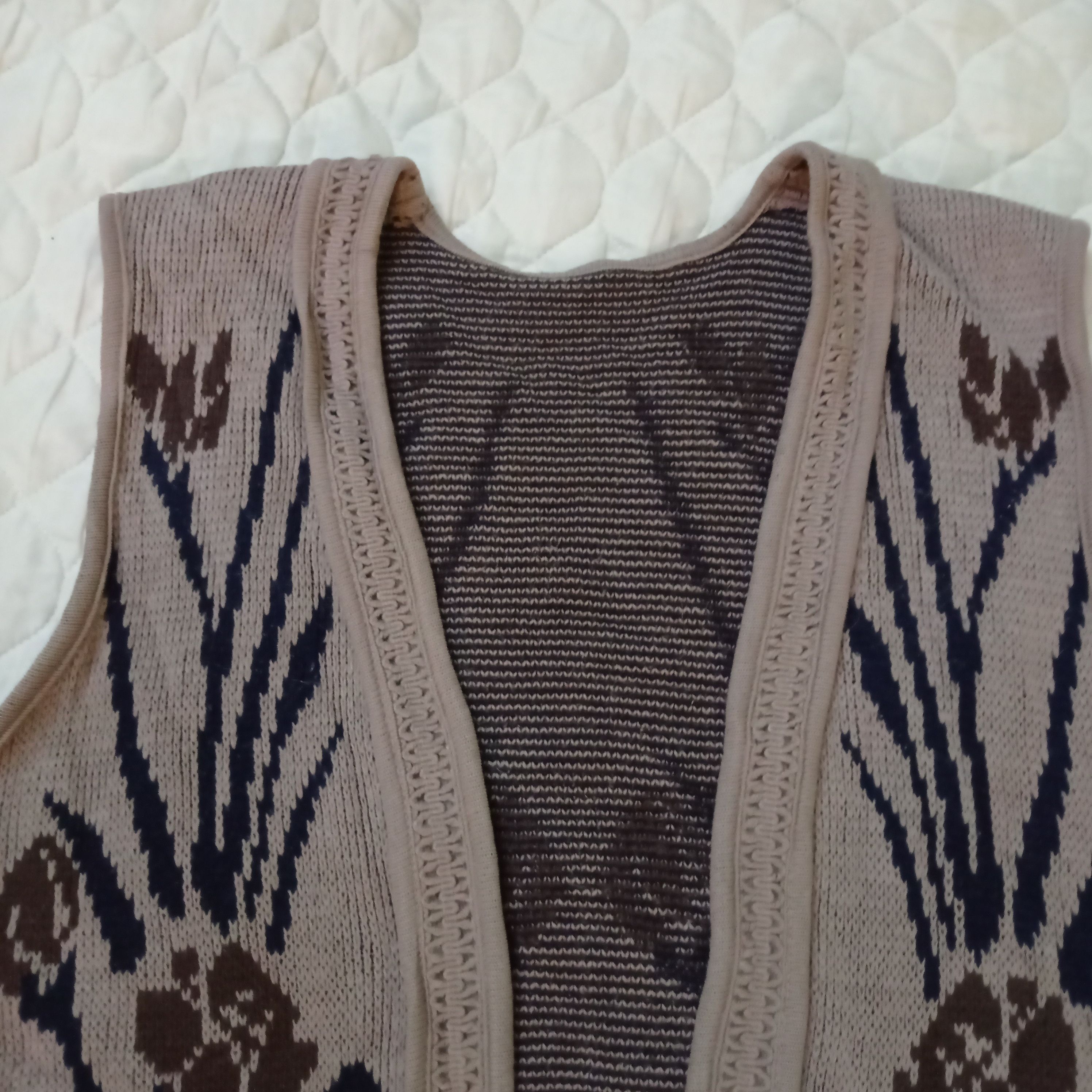 Aran Isles Knitwear × Other UNKNOWN BRAND CUSTOM MADE VEST KNIT RARE DESIGN Size US M / EU 48-50 / 2 - 6 Thumbnail