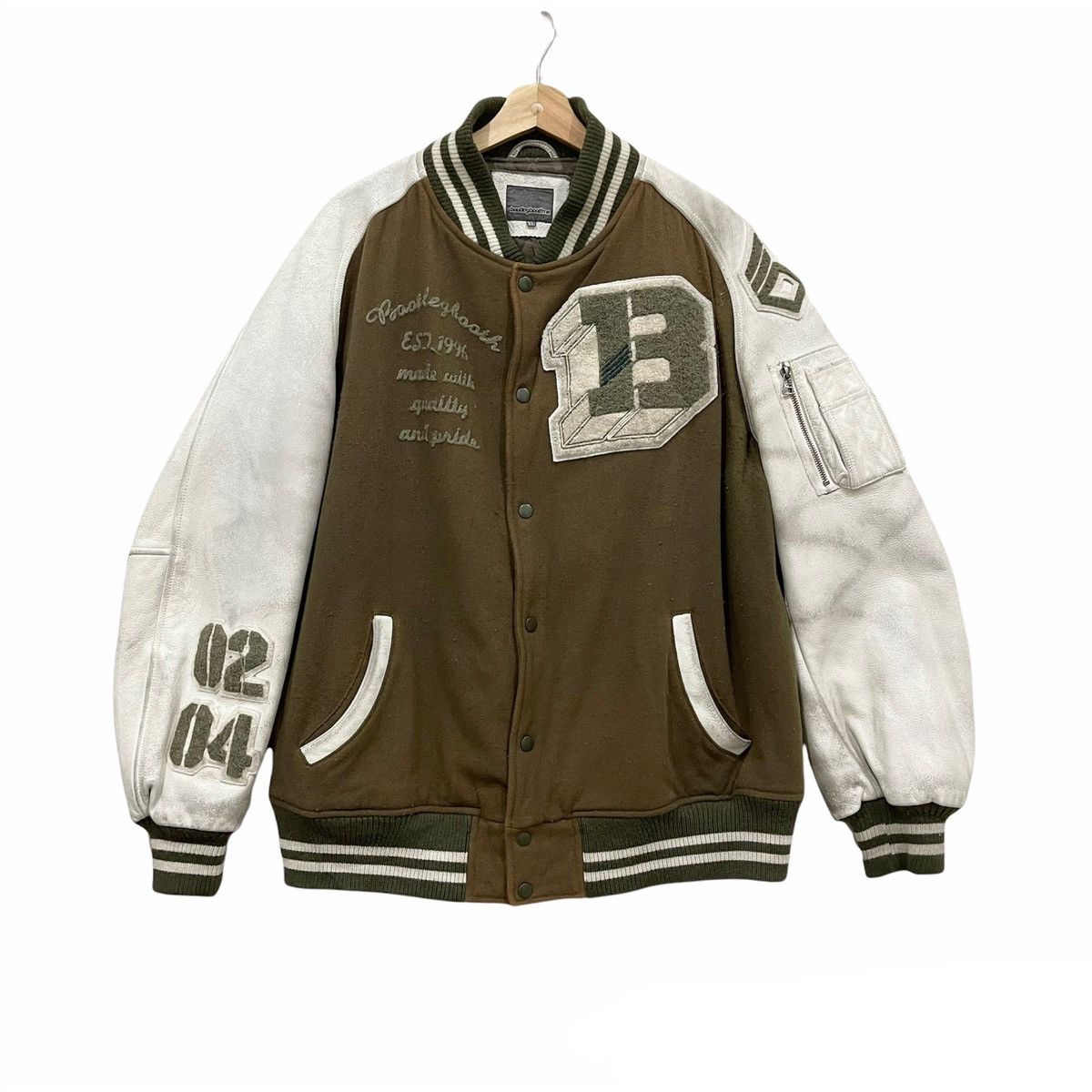 Japanese Brand Vintage Bootlegbooth Wool Leather Varsity Jacket Size US XL / EU 56 / 4 - 1 Thumbnail