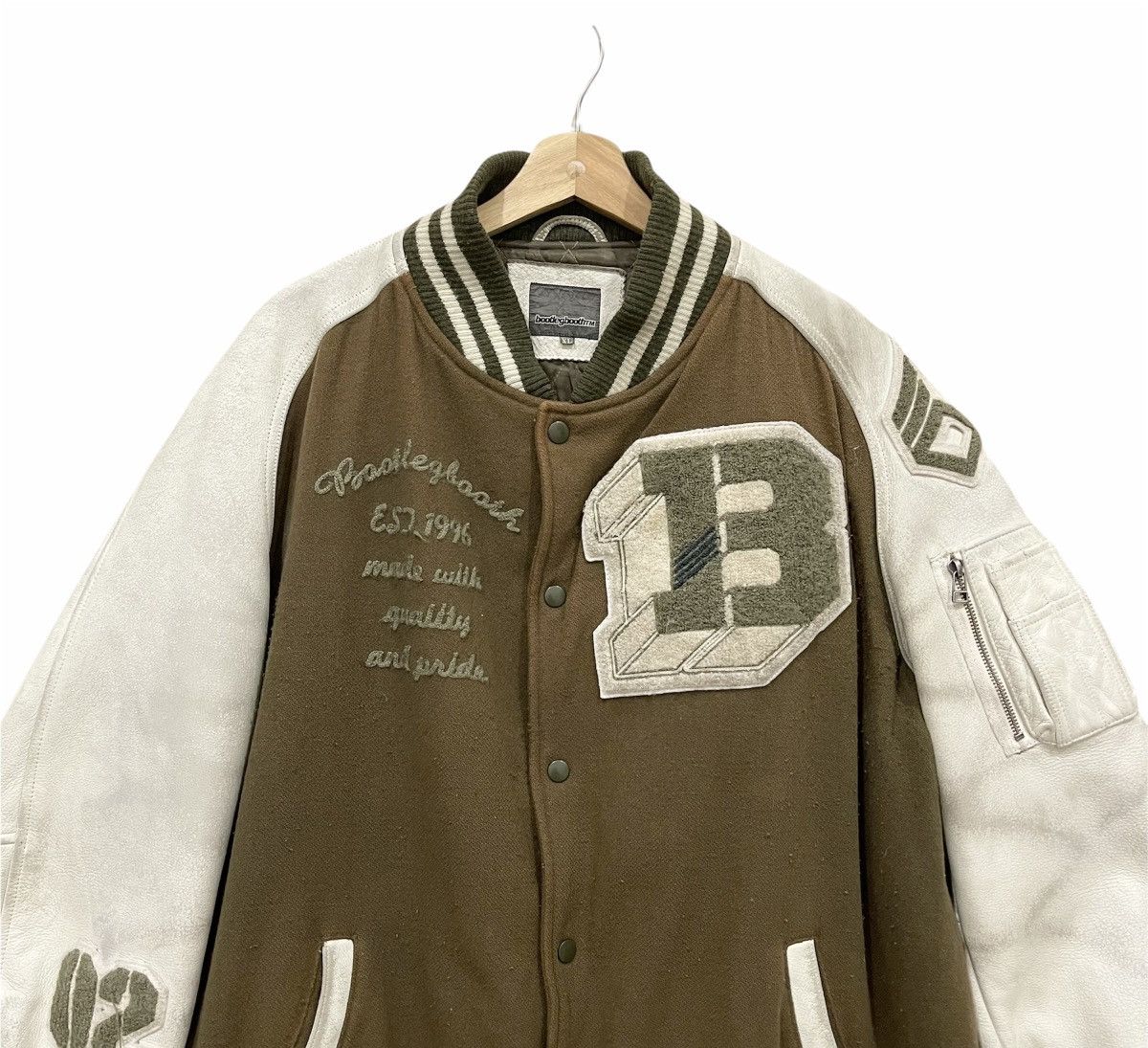 Japanese Brand Vintage Bootlegbooth Wool Leather Varsity Jacket Size US XL / EU 56 / 4 - 6 Thumbnail