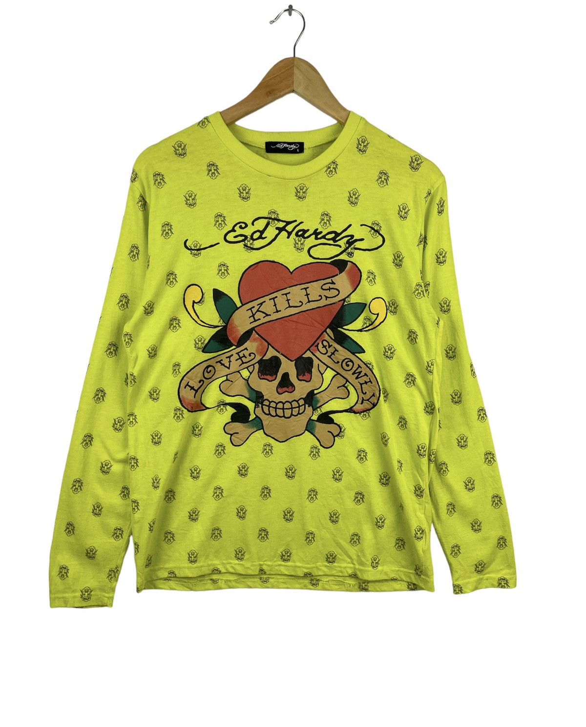 Ed Hardy Ed Hardy Full Print Long Sleeve Shirt Green Size US L / EU 52-54 / 3 - 1 Thumbnail