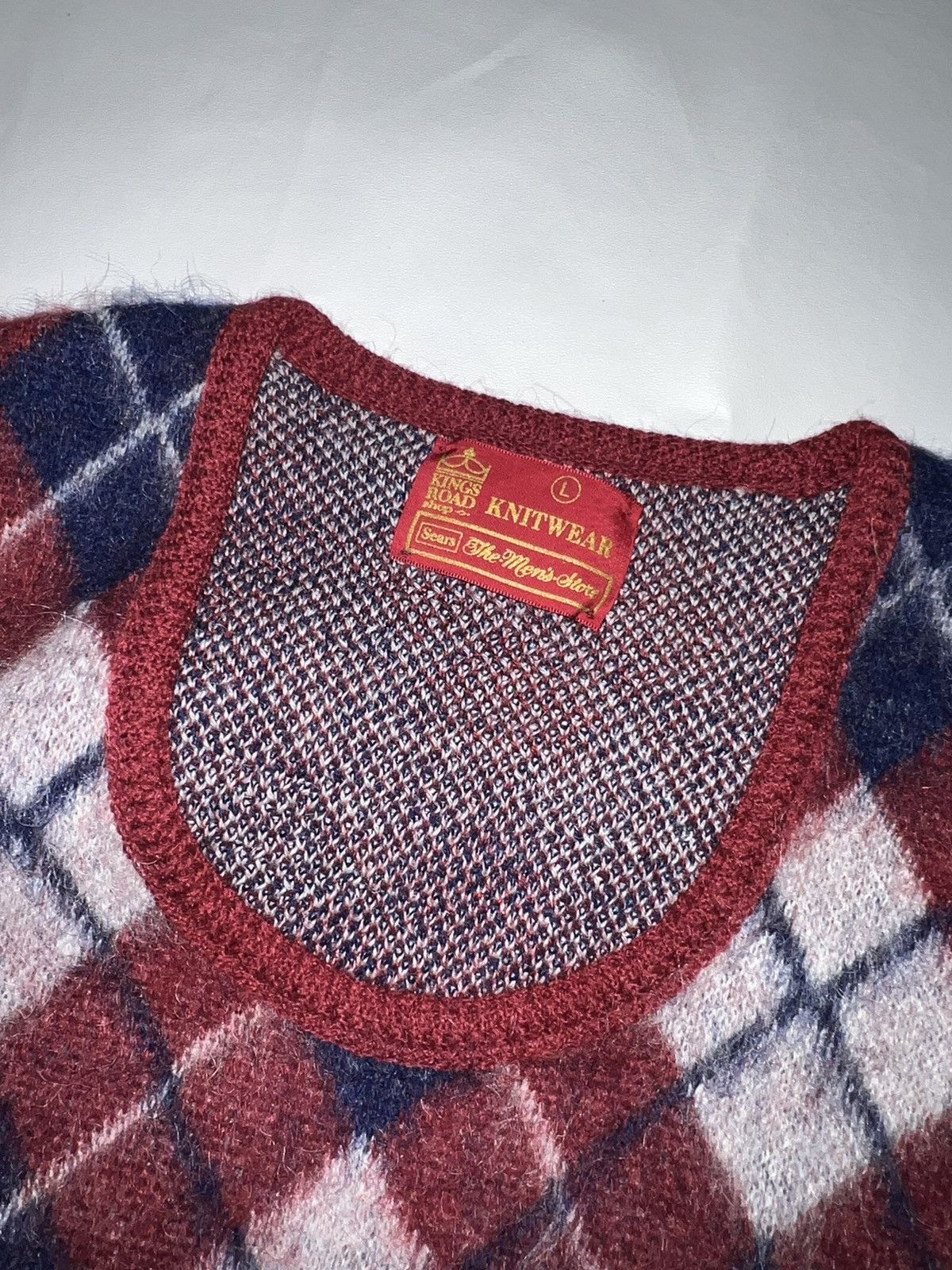 Sears Vintage Sears Mohair Argyle Sweater Vest Size US L / EU 52-54 / 3 - 2 Thumbnail
