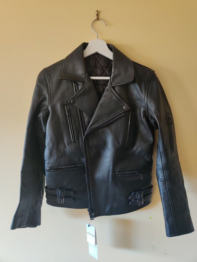 Blackmeans Blackmeans Quilted Leather Rider Jacket (Remeasured) Size US XS / EU 42 / 0 - 1 Thumbnail