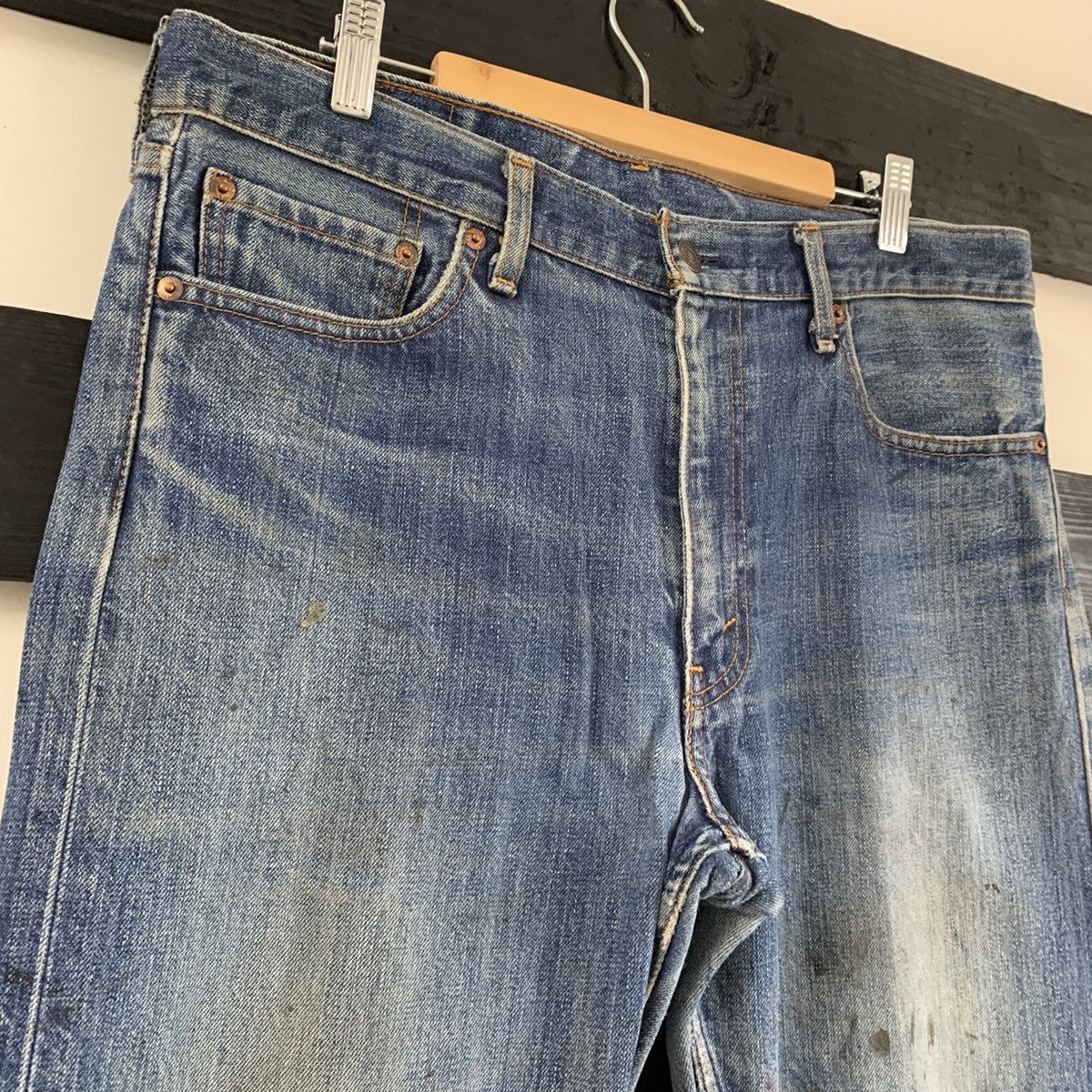 Levi's × Vintage Vintage 2000s Distressed 505 Levis Jeans Size US 34 / EU 50 - 6 Thumbnail