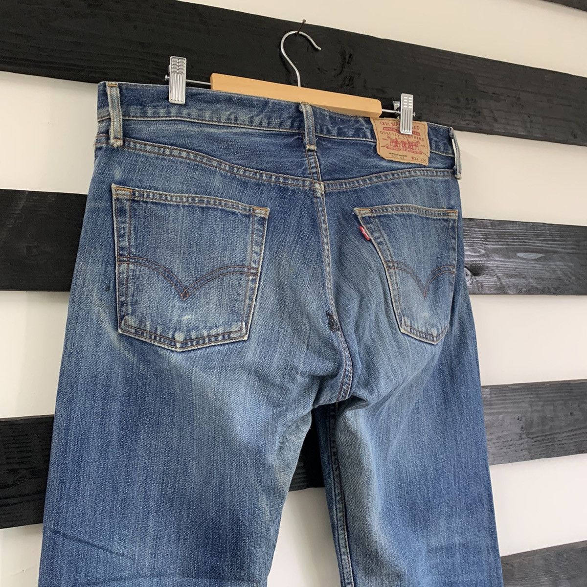 Levi's × Vintage Vintage 2000s Distressed 505 Levis Jeans Size US 34 / EU 50 - 9 Thumbnail