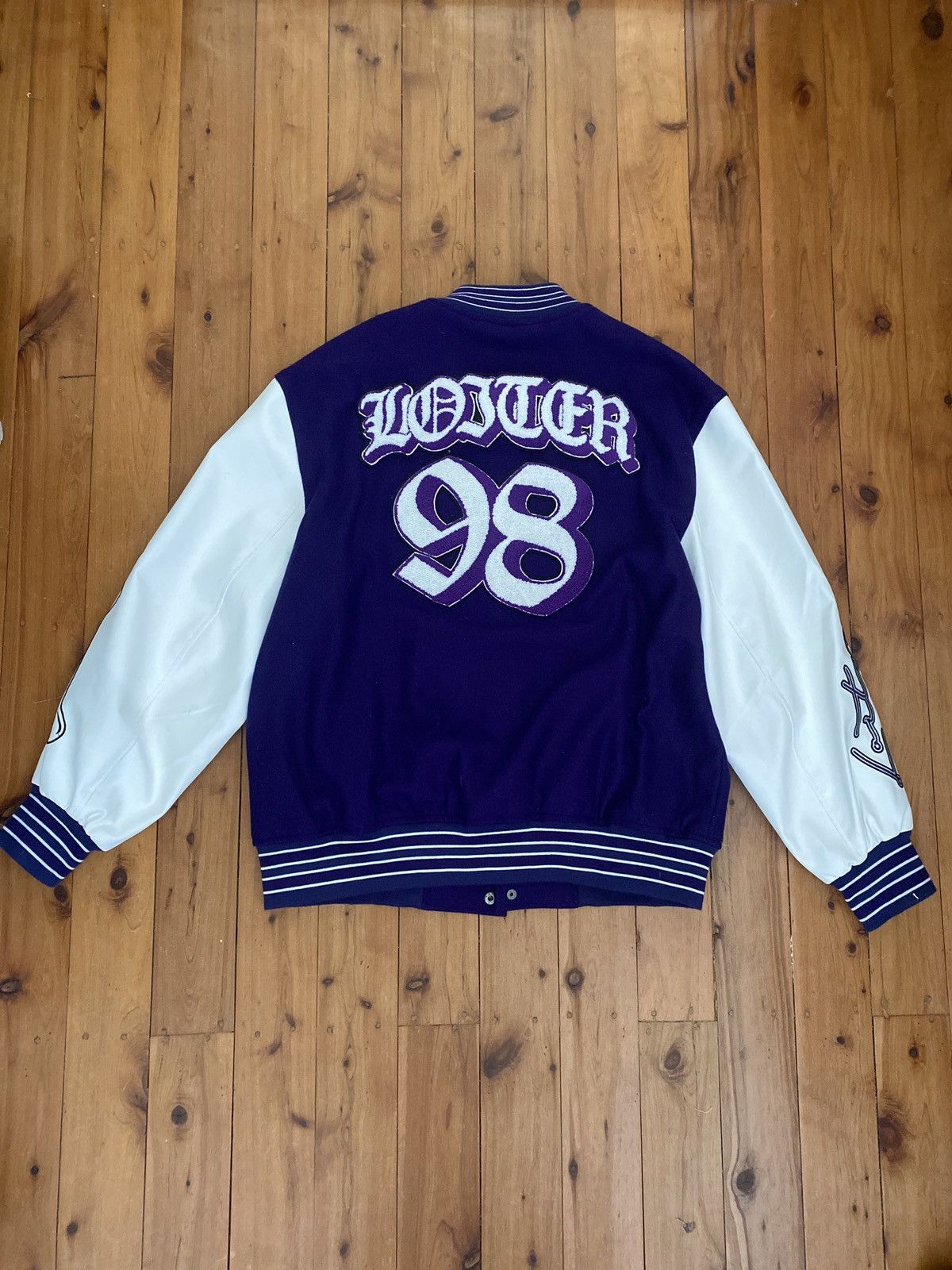 Loiter Varsity Jacket - purple
