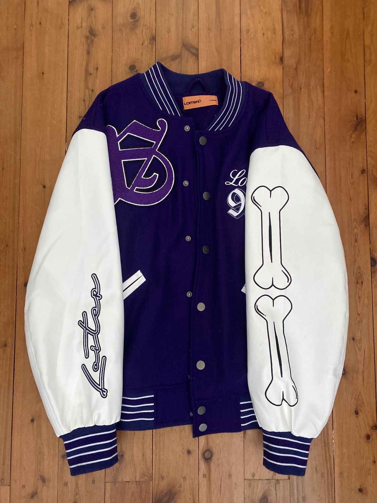 Loiter Varsity Jacket - purple