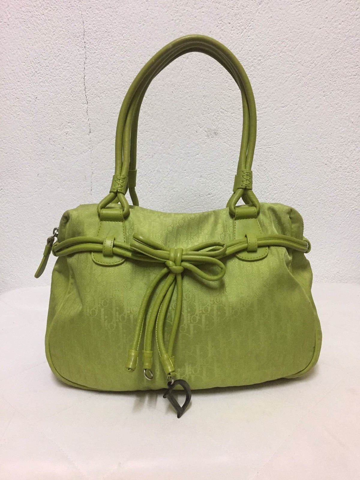 Christian Dior Trotter Monogram Tote Shoulder Bag in Green, Women's