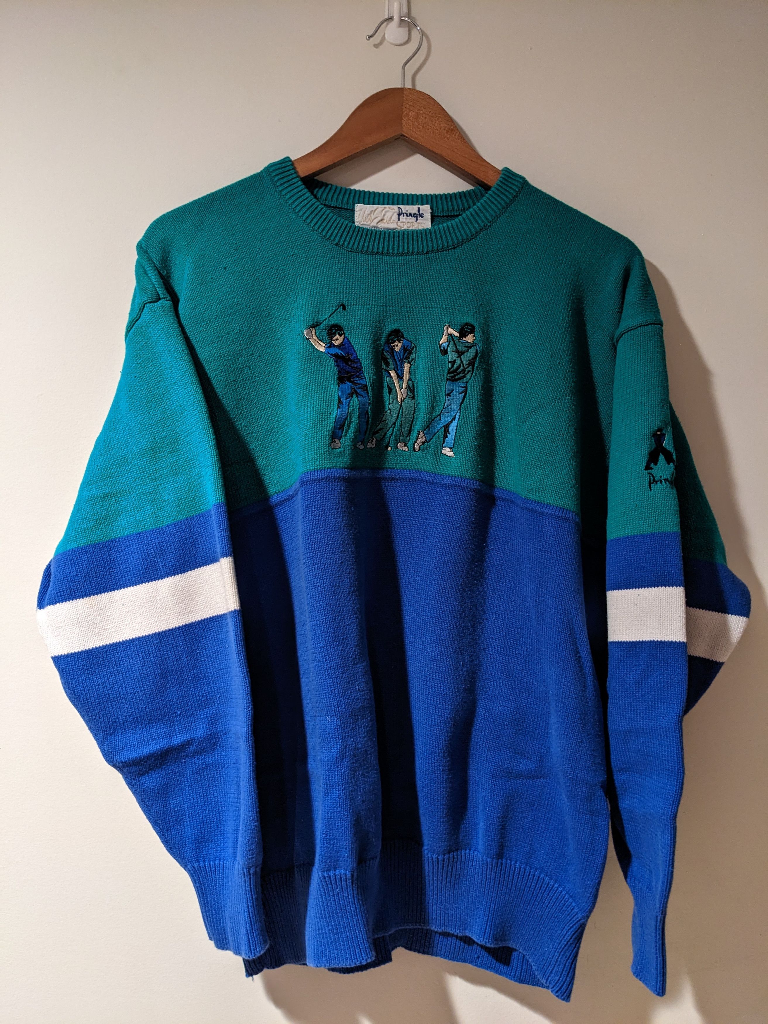 Vintage 90 Golf Player Swing Pringle Knitted Sweater