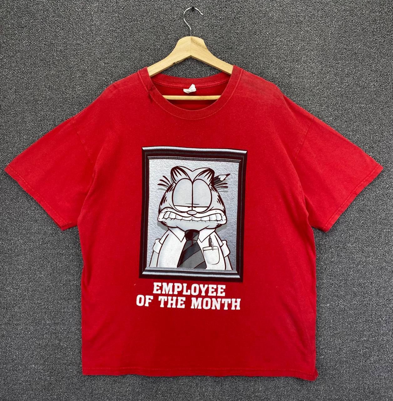 Vintage Vintage Garfield Employee Of The Month Red Tee T Shirts Size US XL / EU 56 / 4 - 1 Thumbnail