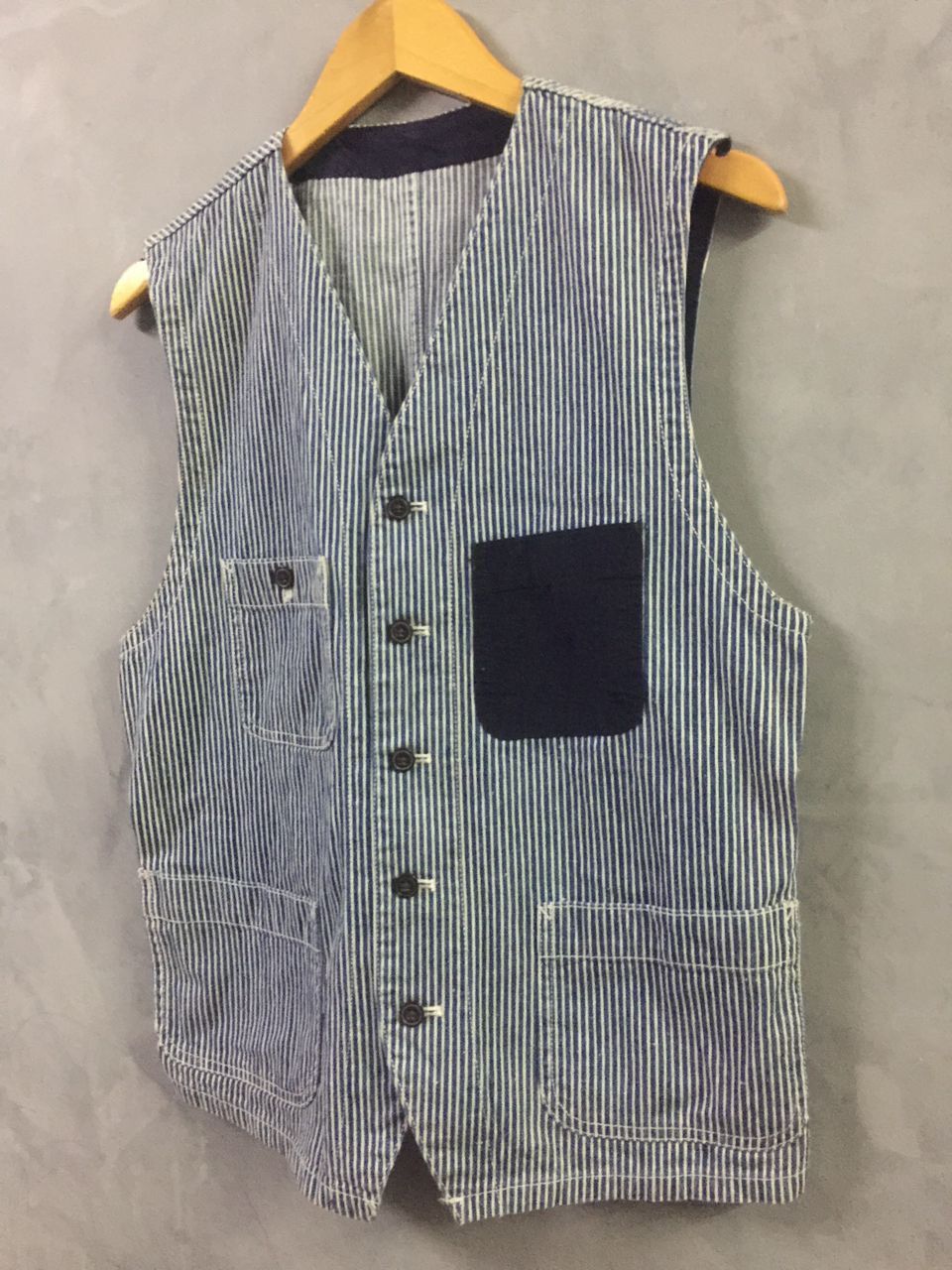 Designer × Japanese Brand Denim Hickory Vest Size US L / EU 52-54 / 3 - 3 Thumbnail