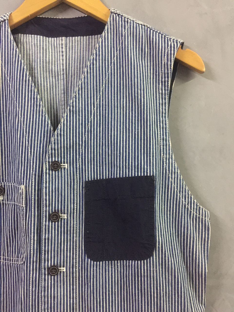 Designer × Japanese Brand Denim Hickory Vest Size US L / EU 52-54 / 3 - 4 Thumbnail