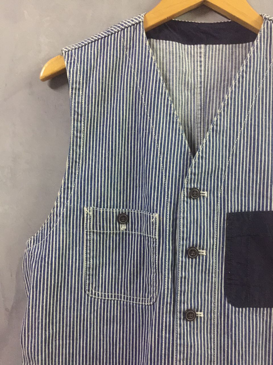 Designer × Japanese Brand Denim Hickory Vest Size US L / EU 52-54 / 3 - 5 Thumbnail