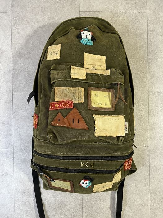 Kapital Kapital No. 4 Canvas Separate Patchwork Army Backpack 3 in