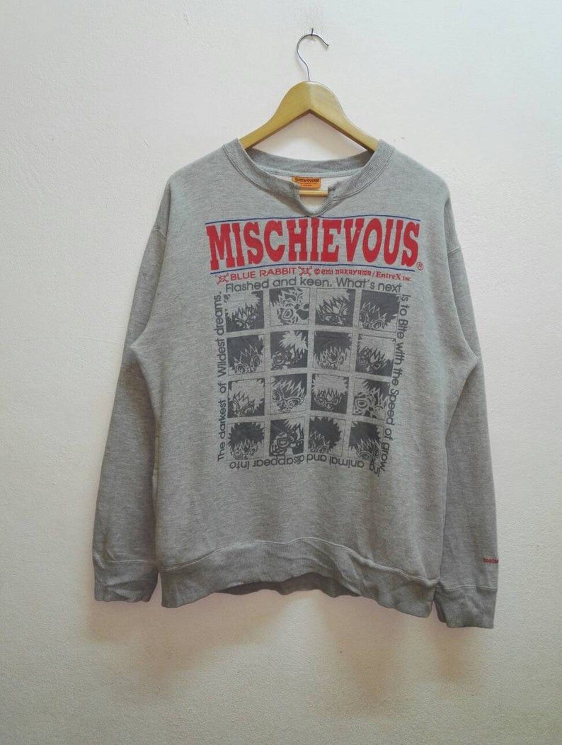 Cartoon Network THE MISCHIEVOUS Blue Rabbit Skunk Sweatshirt Full Print Size US L / EU 52-54 / 3 - 1 Thumbnail