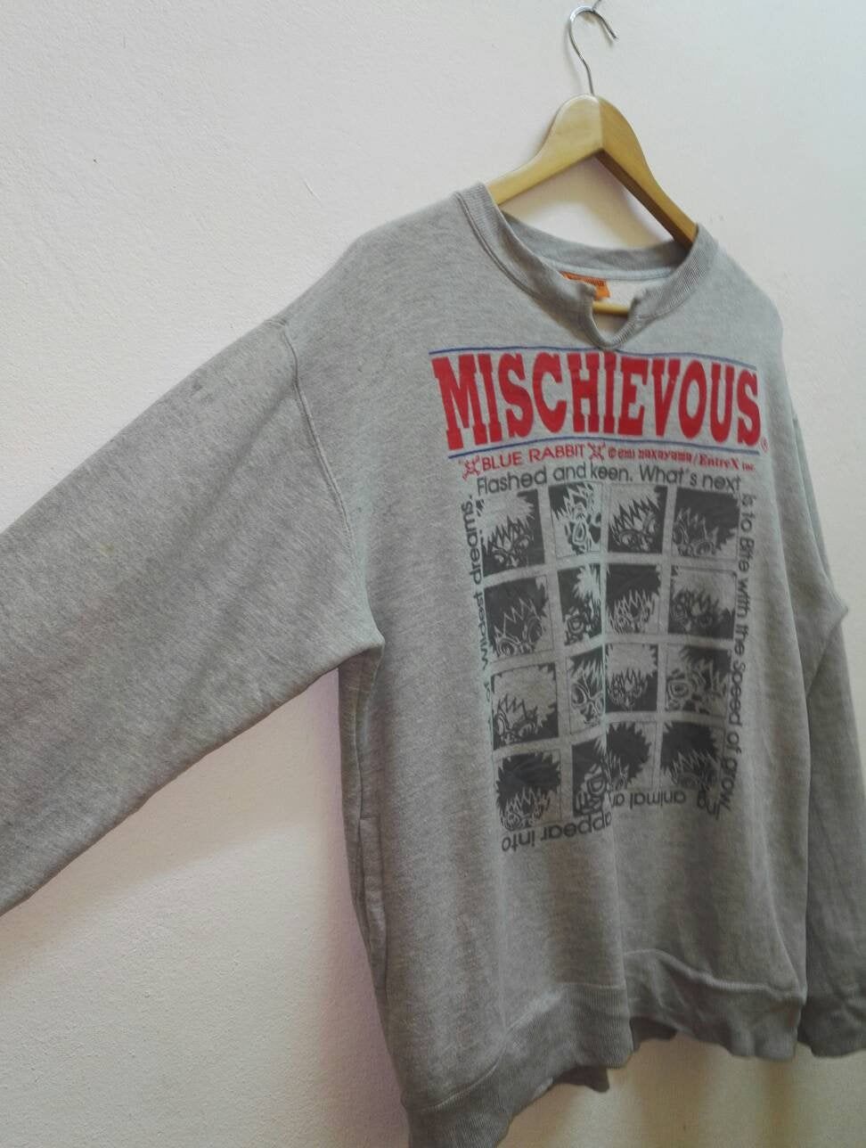 Cartoon Network THE MISCHIEVOUS Blue Rabbit Skunk Sweatshirt Full Print Size US L / EU 52-54 / 3 - 2 Thumbnail