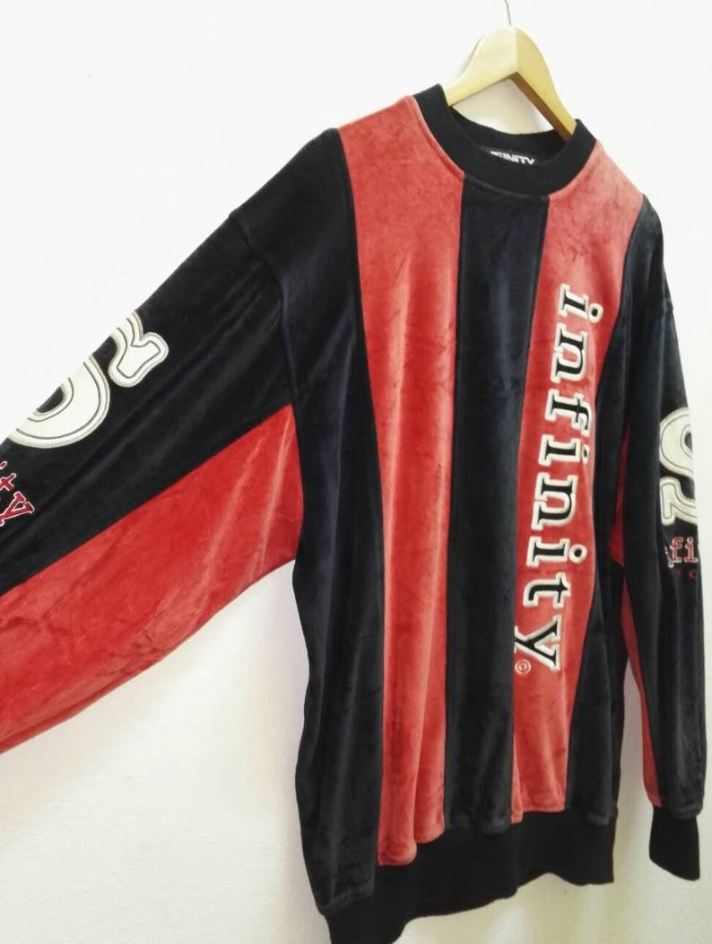 Japanese Brand INFINITY SPORT Velvet Fabric embroidered Big Logo (code 7) Size US XL / EU 56 / 4 - 2 Thumbnail