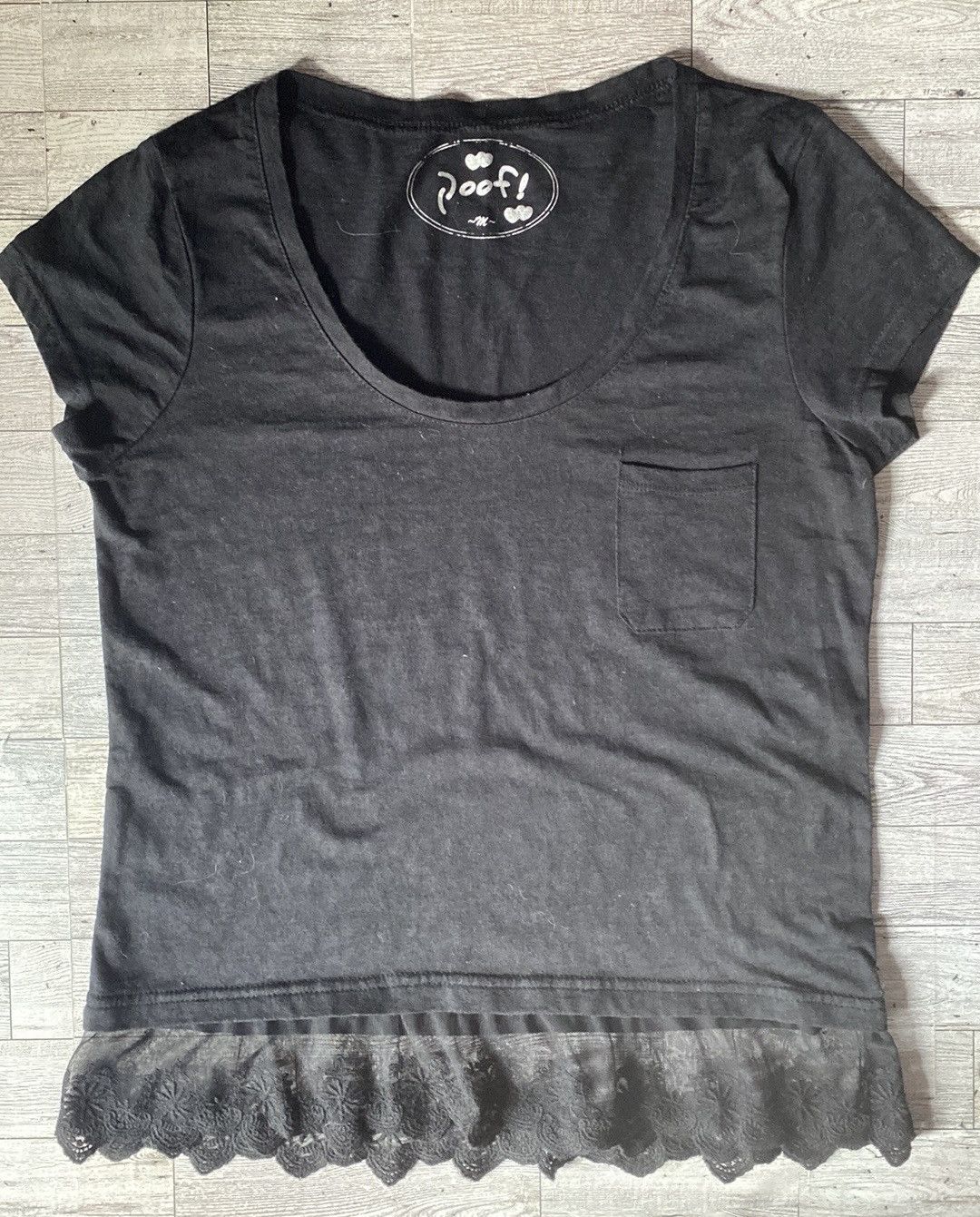 Vintage Retro, Y2K, Lace Trimmed, Short Sleeve Pocket Tee Size M / US 6-8 / IT 42-44 - 5 Thumbnail