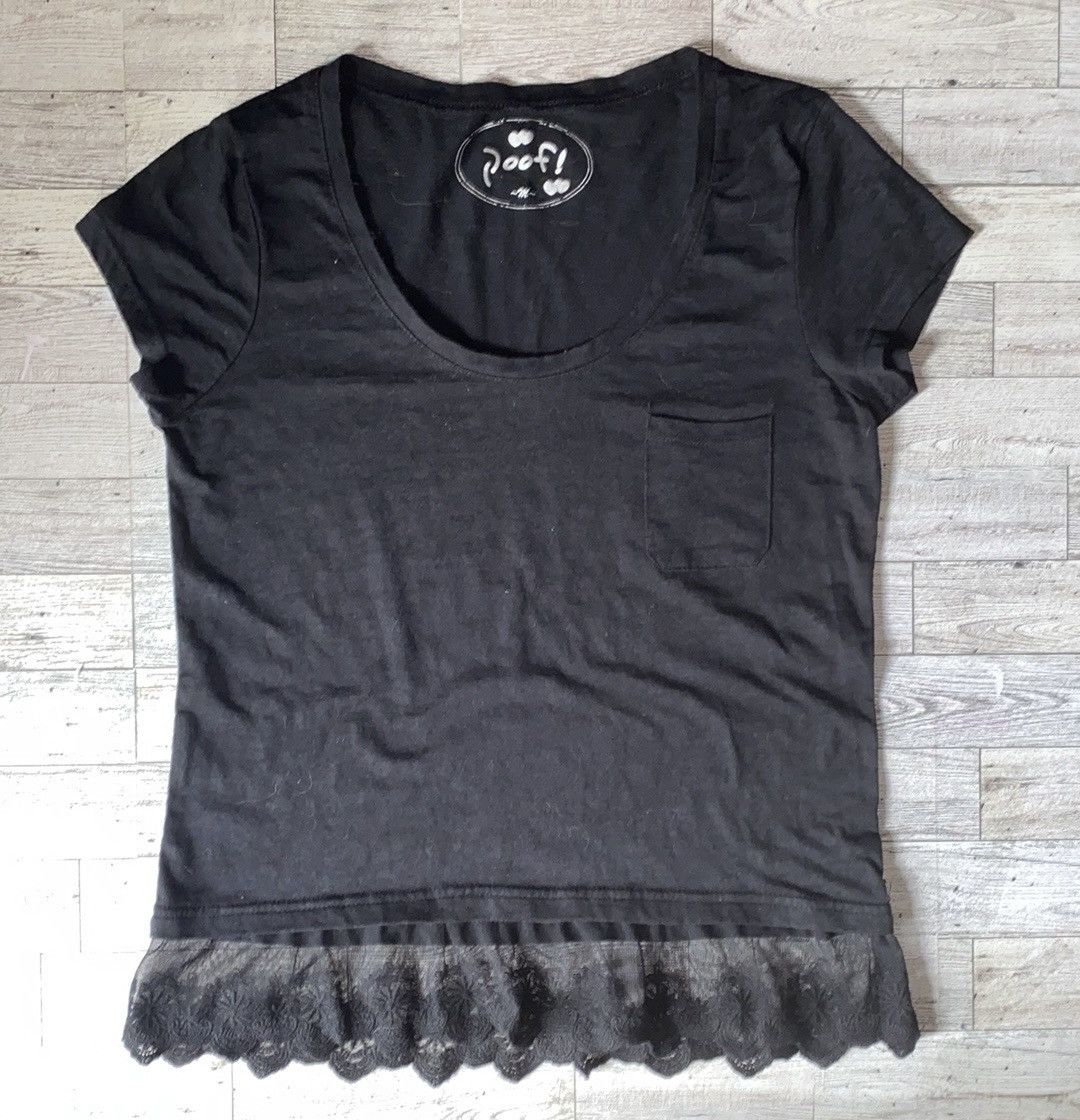 Vintage Retro, Y2K, Lace Trimmed, Short Sleeve Pocket Tee Size M / US 6-8 / IT 42-44 - 4 Thumbnail