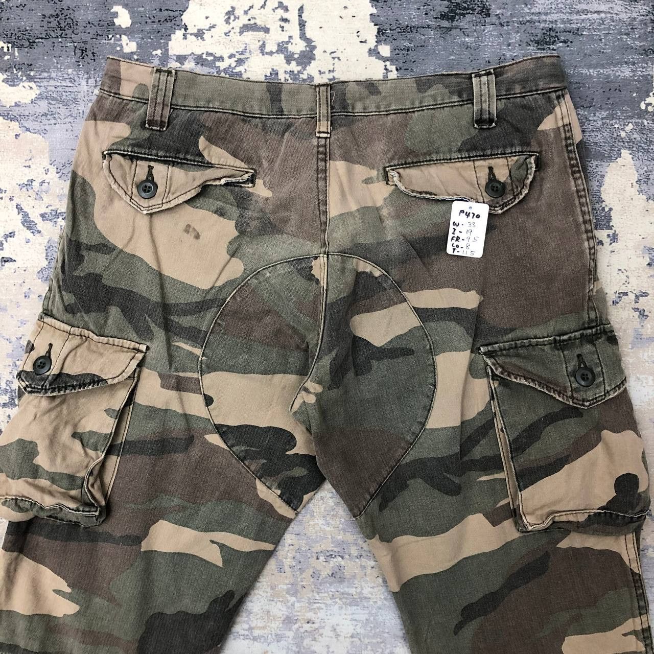 Alpha Industries P470 ALPHA INDUSTRIES INC. CAMO CARGO SHORT PANTS Size US 33 - 4 Thumbnail