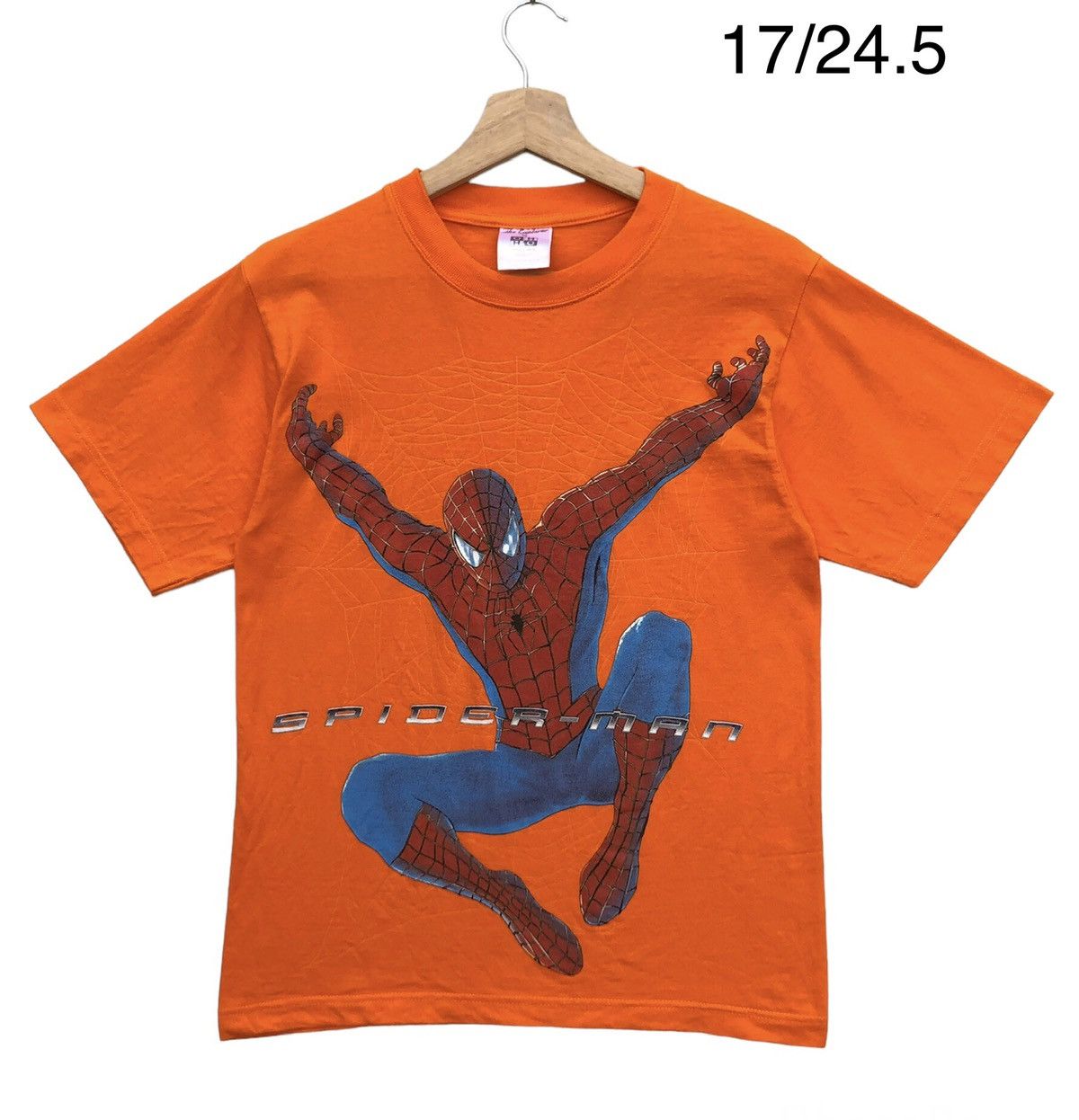 image of Cartoon Network x Marvel Comics Spiderman in Orange, Men's (Size Small)