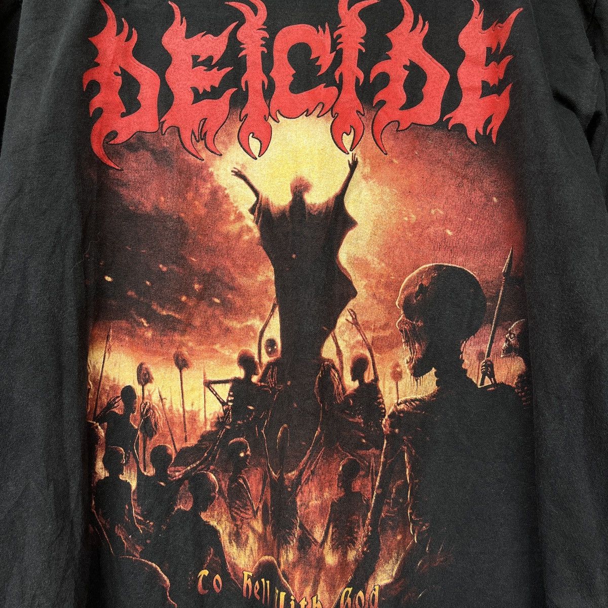 Band Tees PUNK HEAVY METAL ROCK DEICIDE TO HELL WITH GOD TSHIRT Size US M / EU 48-50 / 2 - 10 Thumbnail