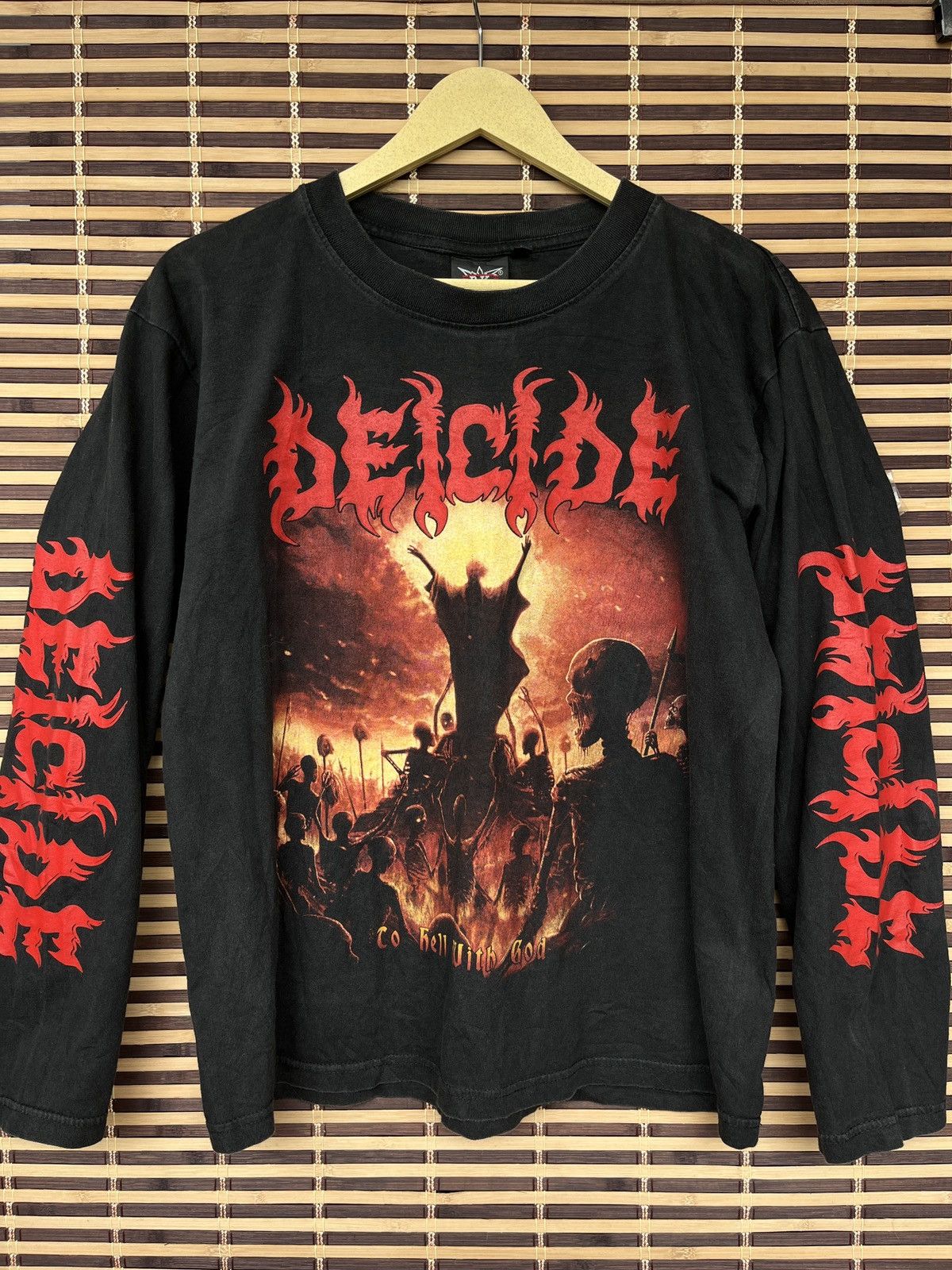 Band Tees PUNK HEAVY METAL ROCK DEICIDE TO HELL WITH GOD TSHIRT Size US M / EU 48-50 / 2 - 17 Thumbnail