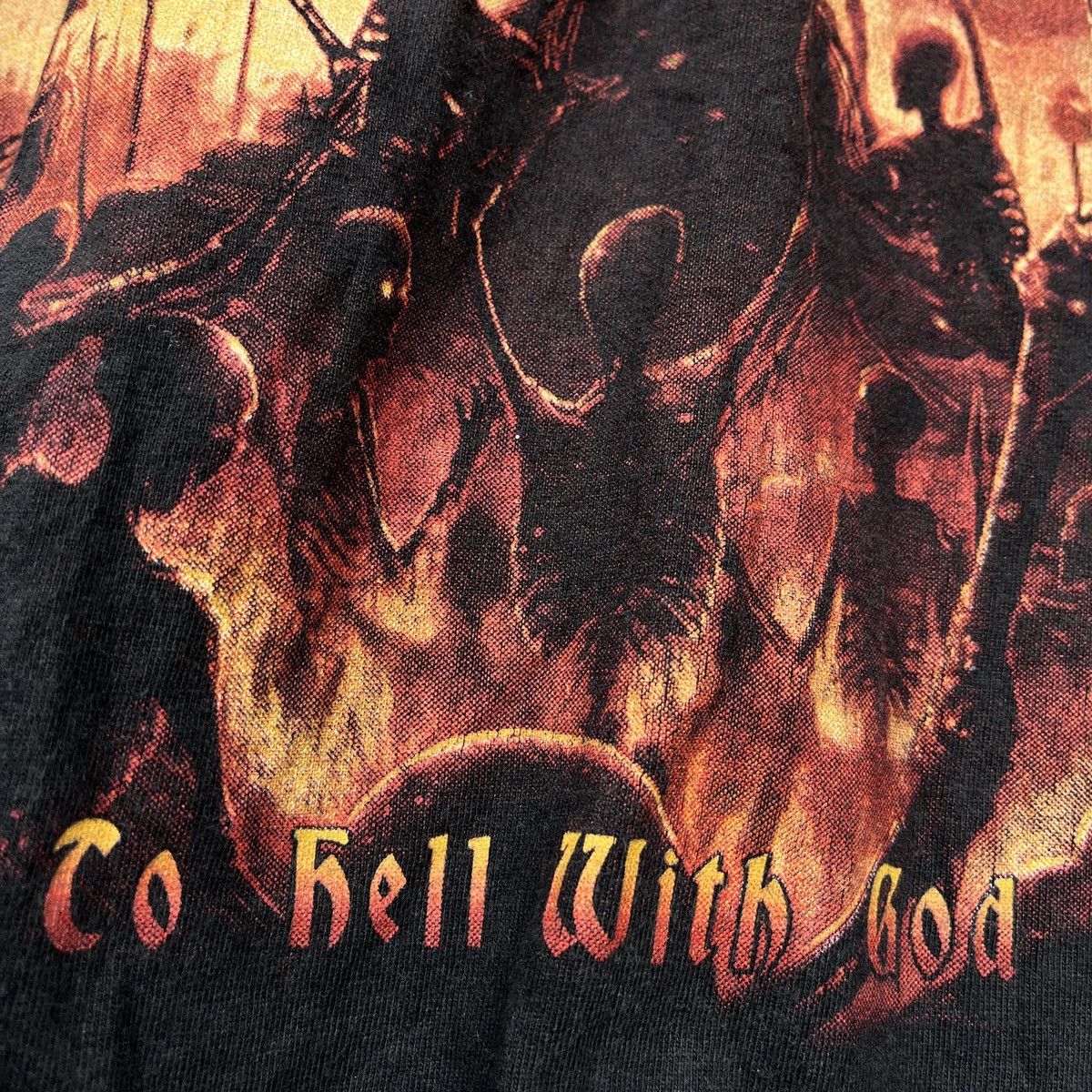 Band Tees PUNK HEAVY METAL ROCK DEICIDE TO HELL WITH GOD TSHIRT Size US M / EU 48-50 / 2 - 11 Thumbnail