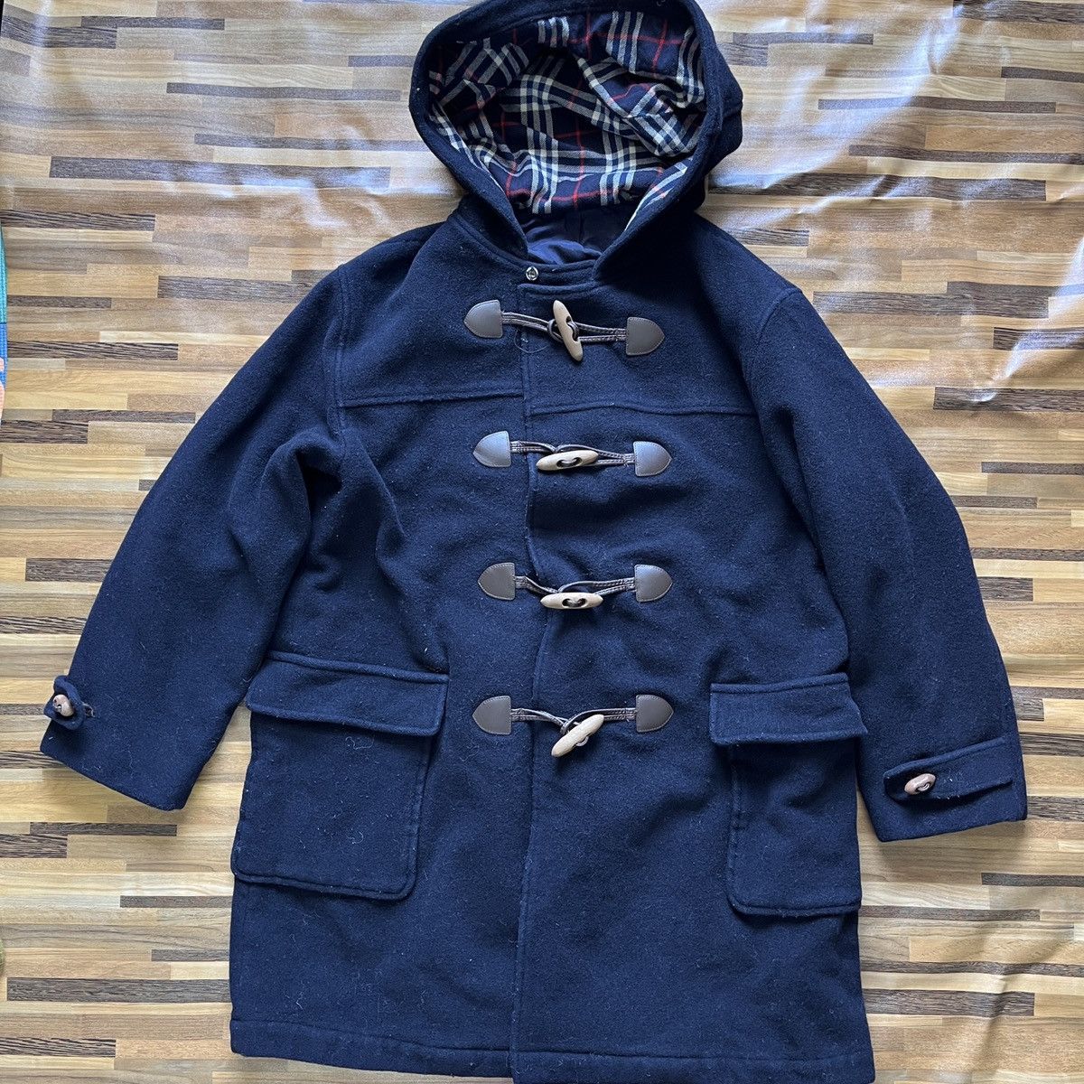Burberry × Vintage Burberrys Duffel Jacket Hoodie Parkas Wool Coat Vintage 🔥🔥🔥 Size US L / EU 52-54 / 3 - 16 Thumbnail