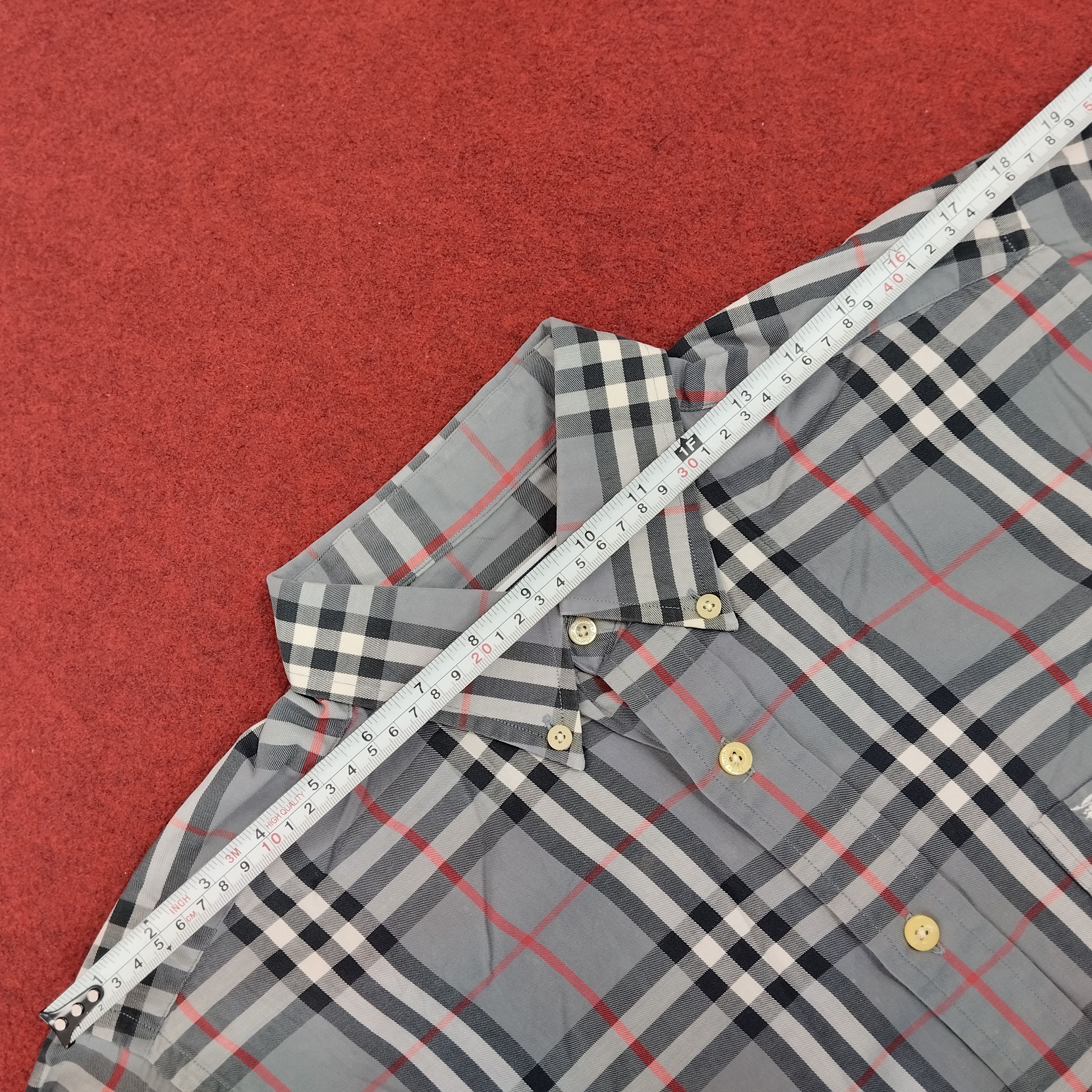 Burberry × Vintage BURBERRY Nova Check Small Logo Design Vintage Shirt Size US L / EU 52-54 / 3 - 9 Thumbnail