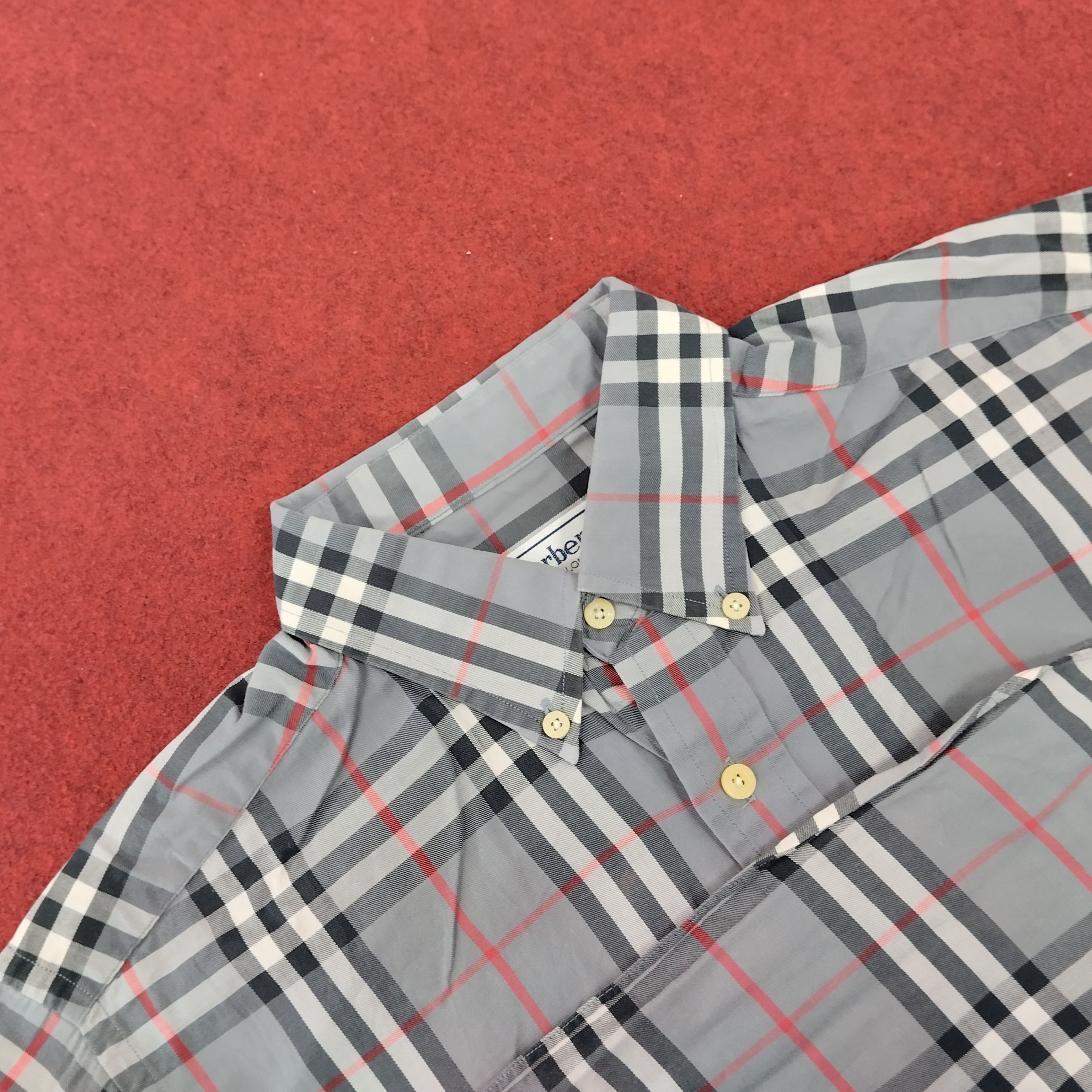 Burberry × Vintage BURBERRY Nova Check Small Logo Design Vintage Shirt Size US L / EU 52-54 / 3 - 4 Thumbnail