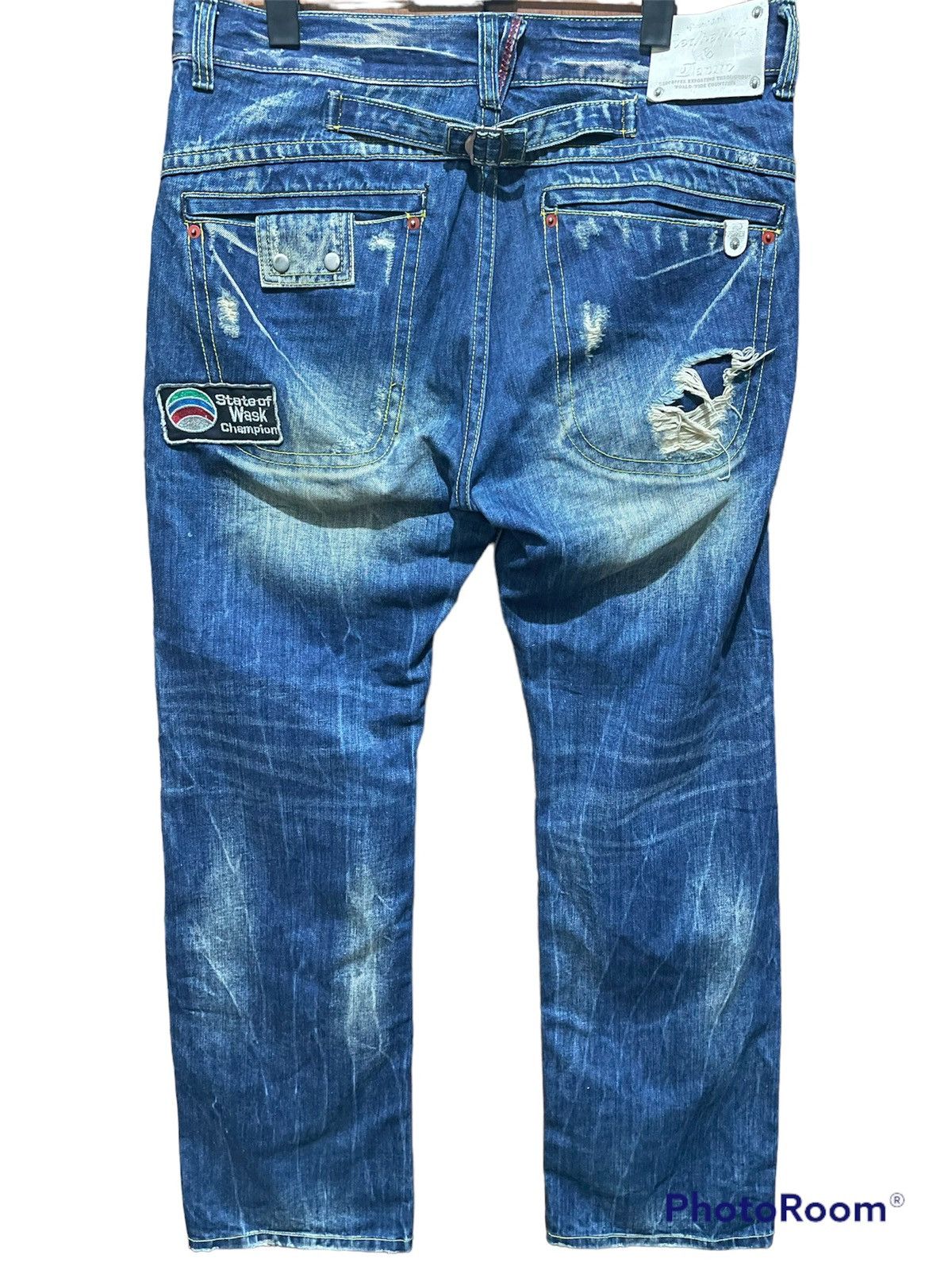 Japanese Brand Red Papper Distressed Multipocket Jeans Size US 37 - 4 Thumbnail