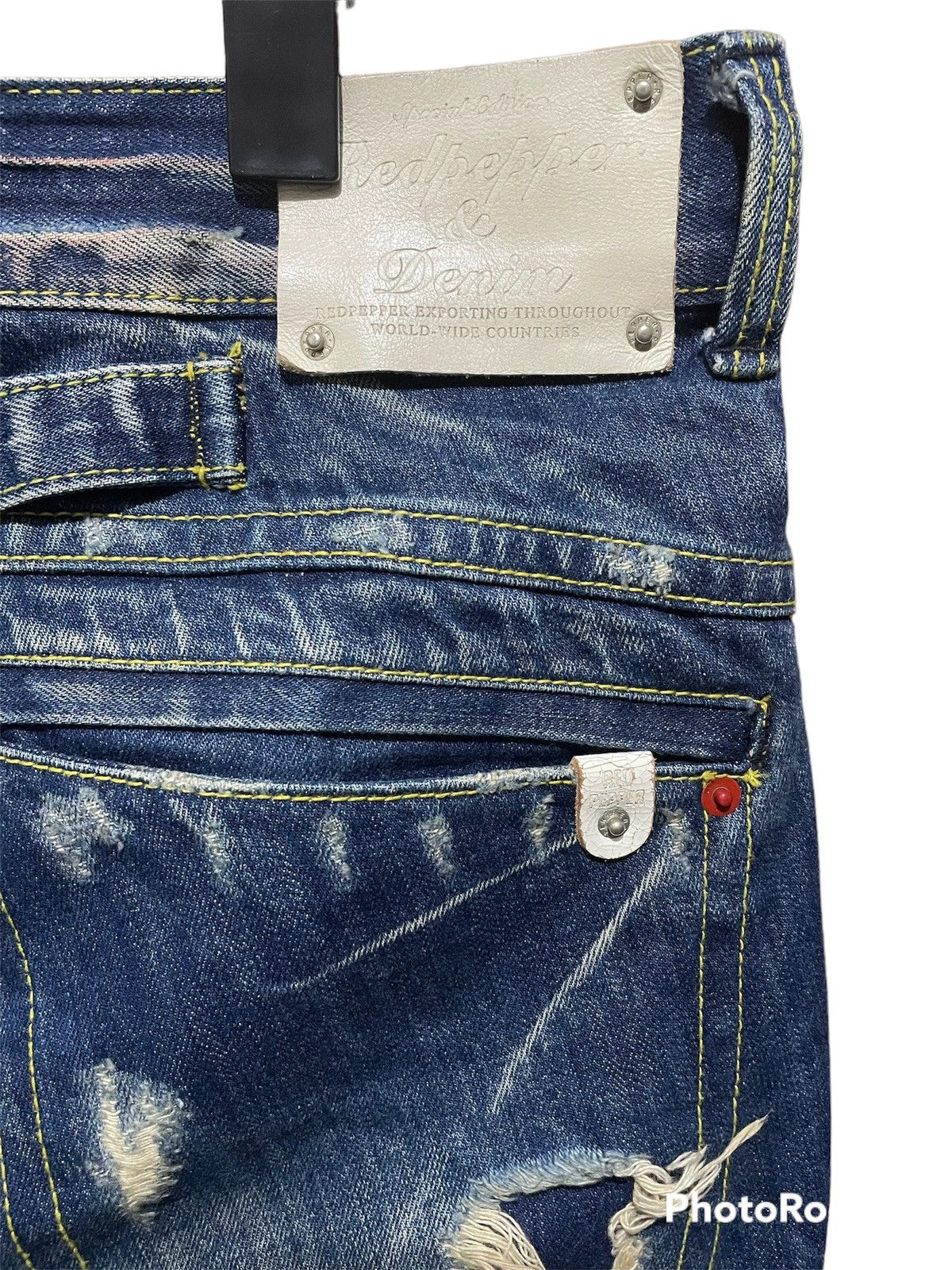 Japanese Brand Red Papper Distressed Multipocket Jeans Size US 37 - 8 Thumbnail