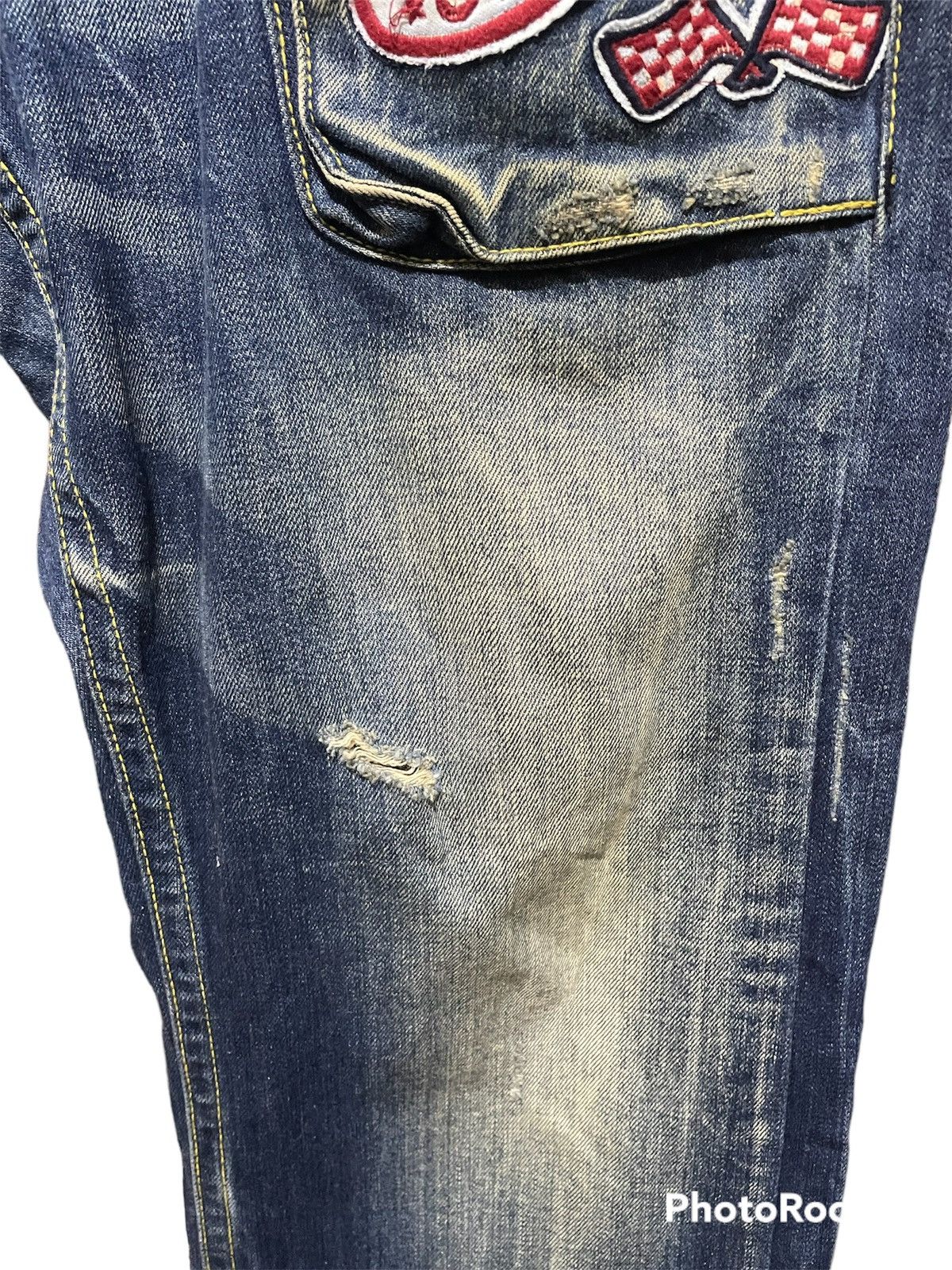 Japanese Brand Red Papper Distressed Multipocket Jeans Size US 37 - 6 Thumbnail