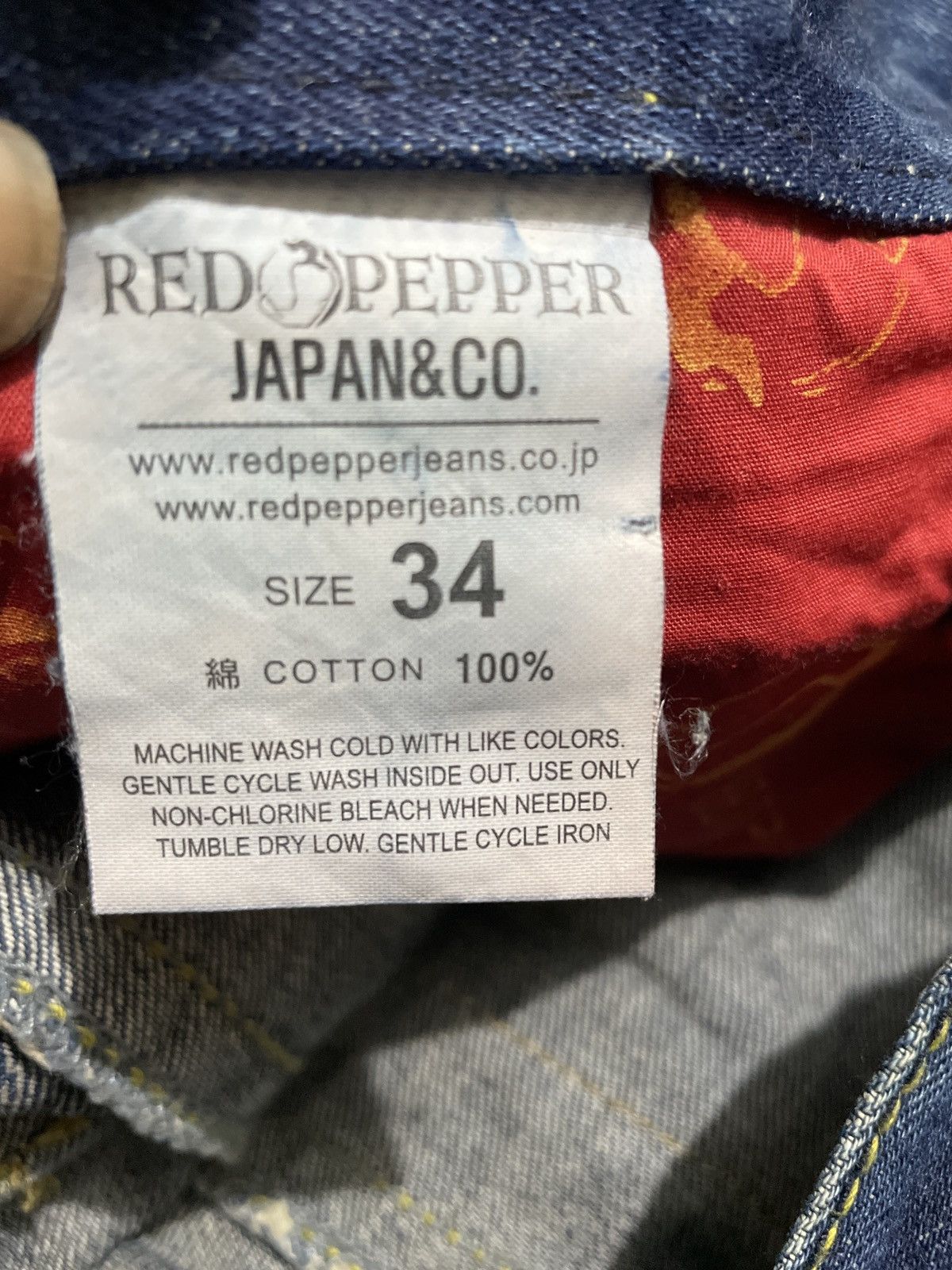 Japanese Brand Red Papper Distressed Multipocket Jeans Size US 37 - 10 Thumbnail