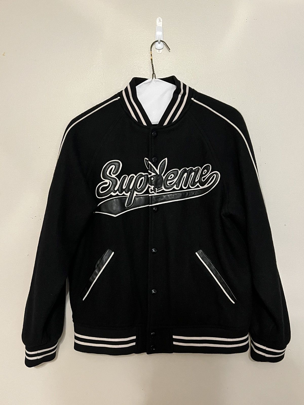 Supreme Supreme x Playboy Wool Varsity Jacket FW17 Grailed