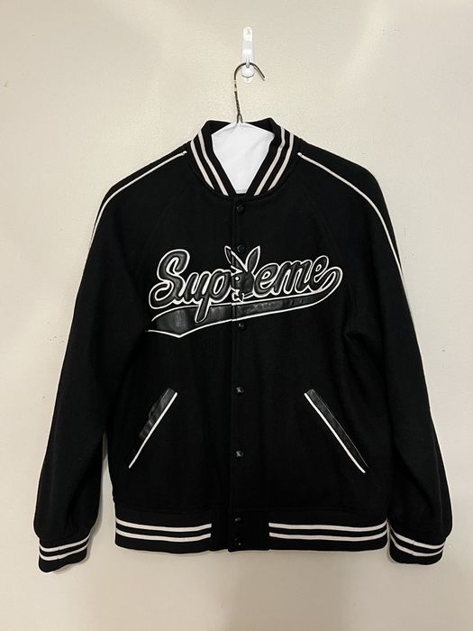 Supreme playboy shop wool varsity jacket