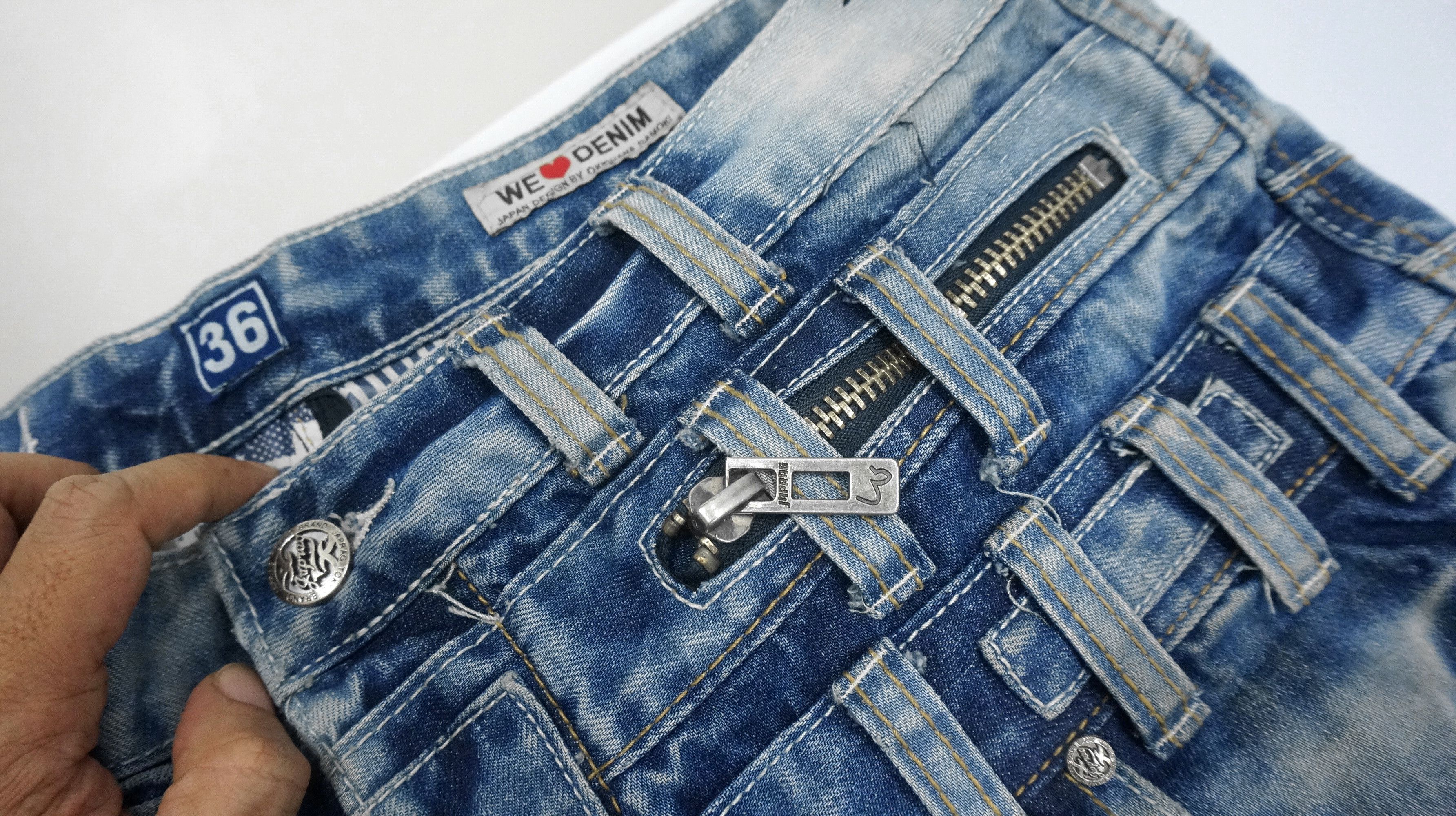 Japanese Brand Vintage 🔥 JAPRAG OKISHANA SAMOKI Button fly Jeans Size US 37 - 23 Thumbnail