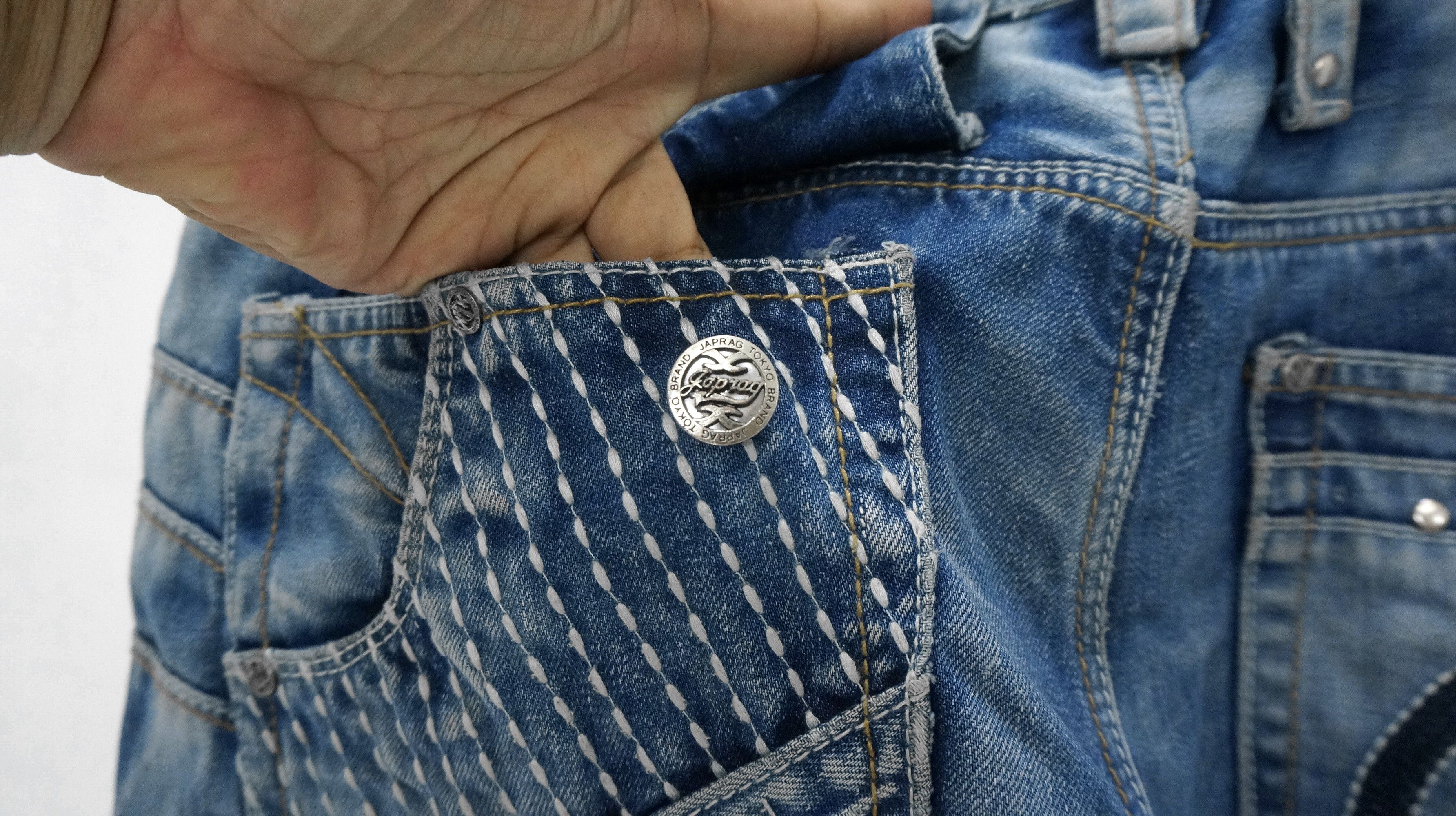 Japanese Brand Vintage 🔥 JAPRAG OKISHANA SAMOKI Button fly Jeans Size US 37 - 11 Thumbnail