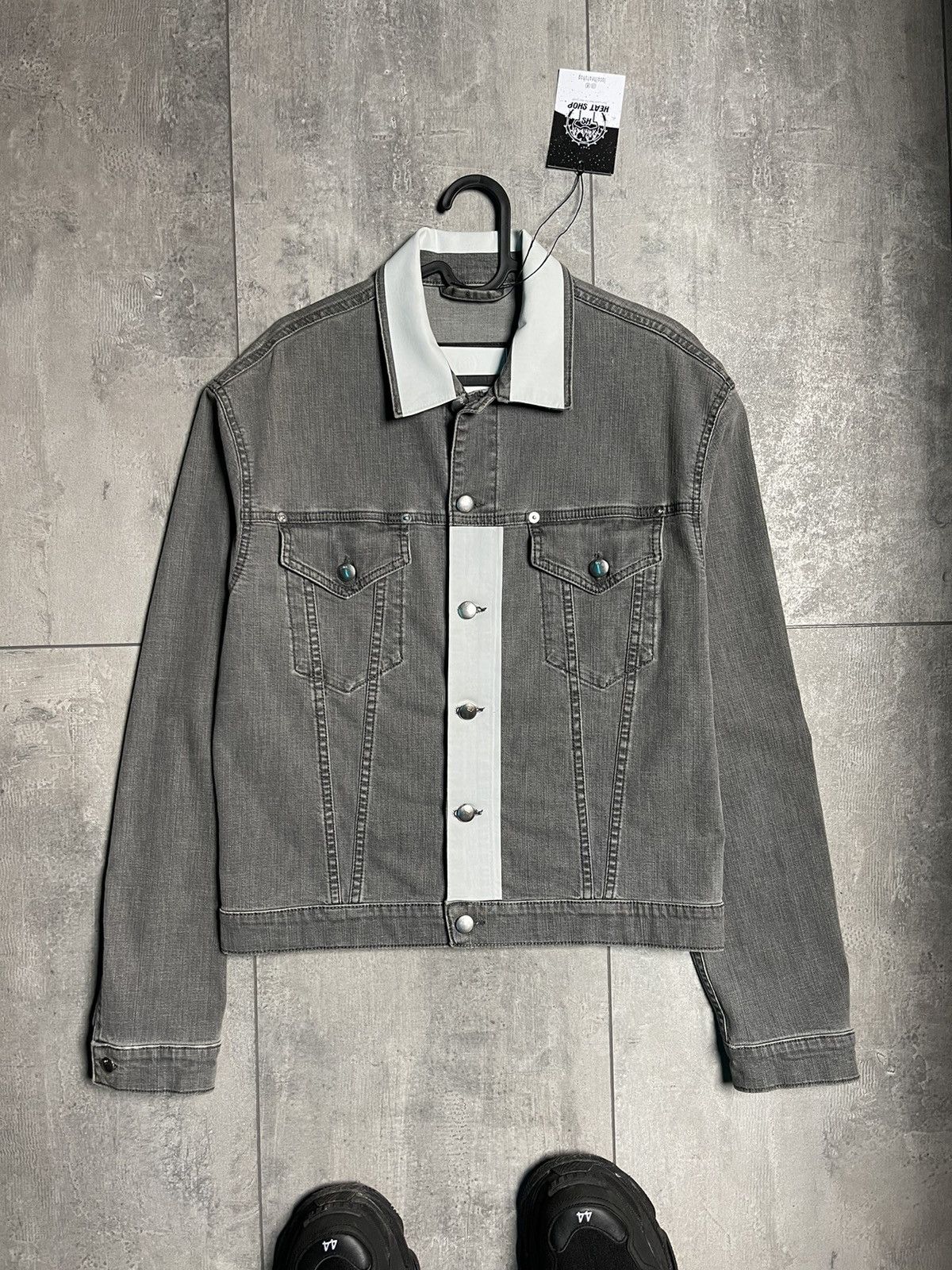 Alexander McQueen Alexander McQueen Thurston Grey White Denim Jacket Size US M / EU 48-50 / 2 - 1 Thumbnail
