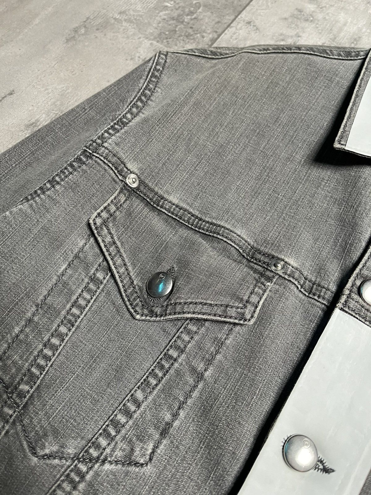 Alexander McQueen Alexander McQueen Thurston Grey White Denim Jacket Size US M / EU 48-50 / 2 - 4 Thumbnail