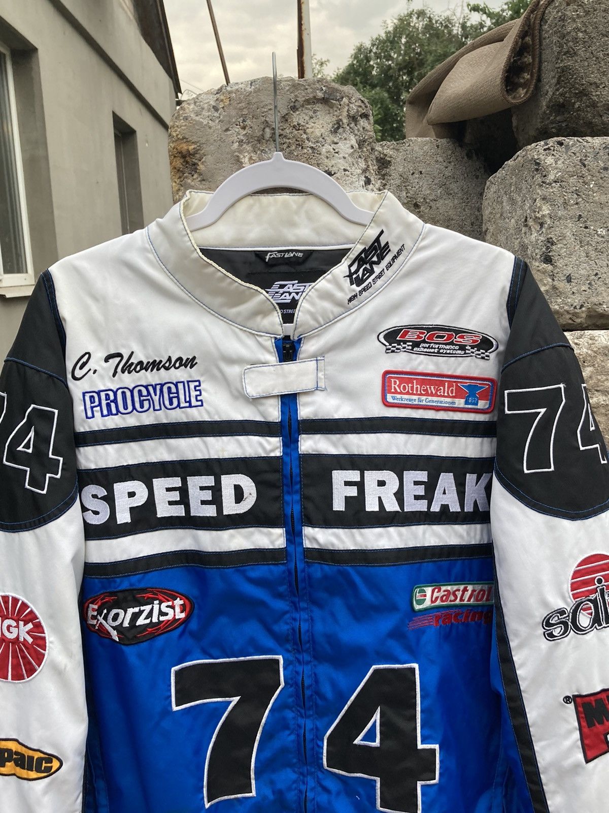 Vintage Fast lane Speed Freak vintage racing blue jacket Size US XXL / EU 58 / 5 - 2 Thumbnail