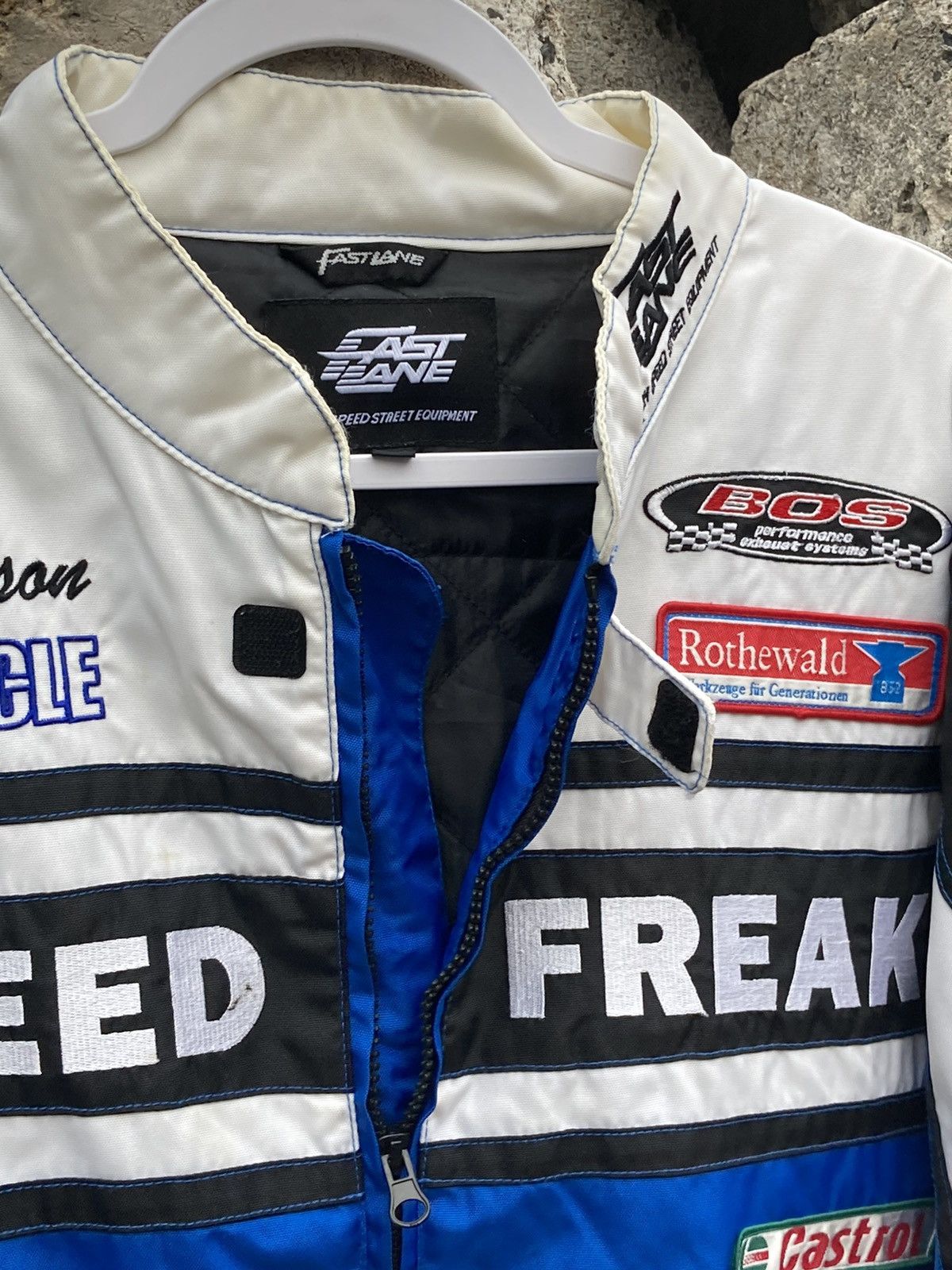 Vintage Fast lane Speed Freak vintage racing blue jacket Size US XXL / EU 58 / 5 - 14 Thumbnail