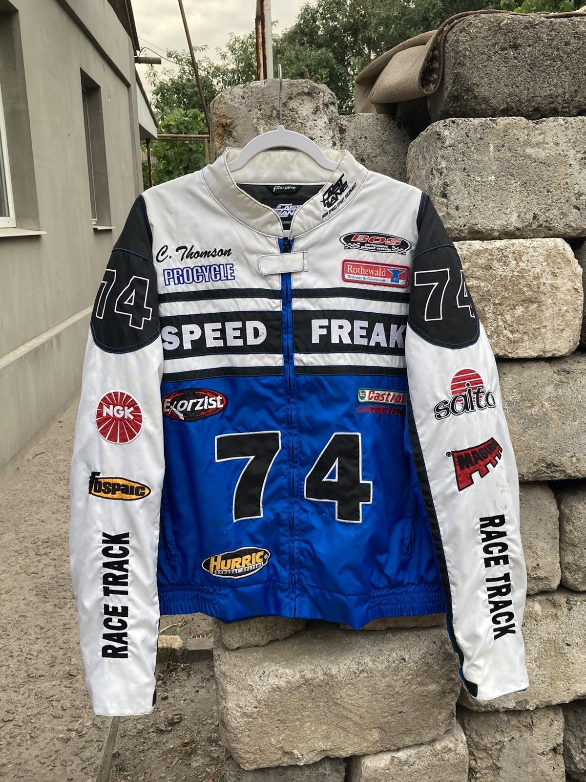 Vintage Fast lane Speed Freak vintage racing blue jacket Size US XXL / EU 58 / 5 - 1 Thumbnail