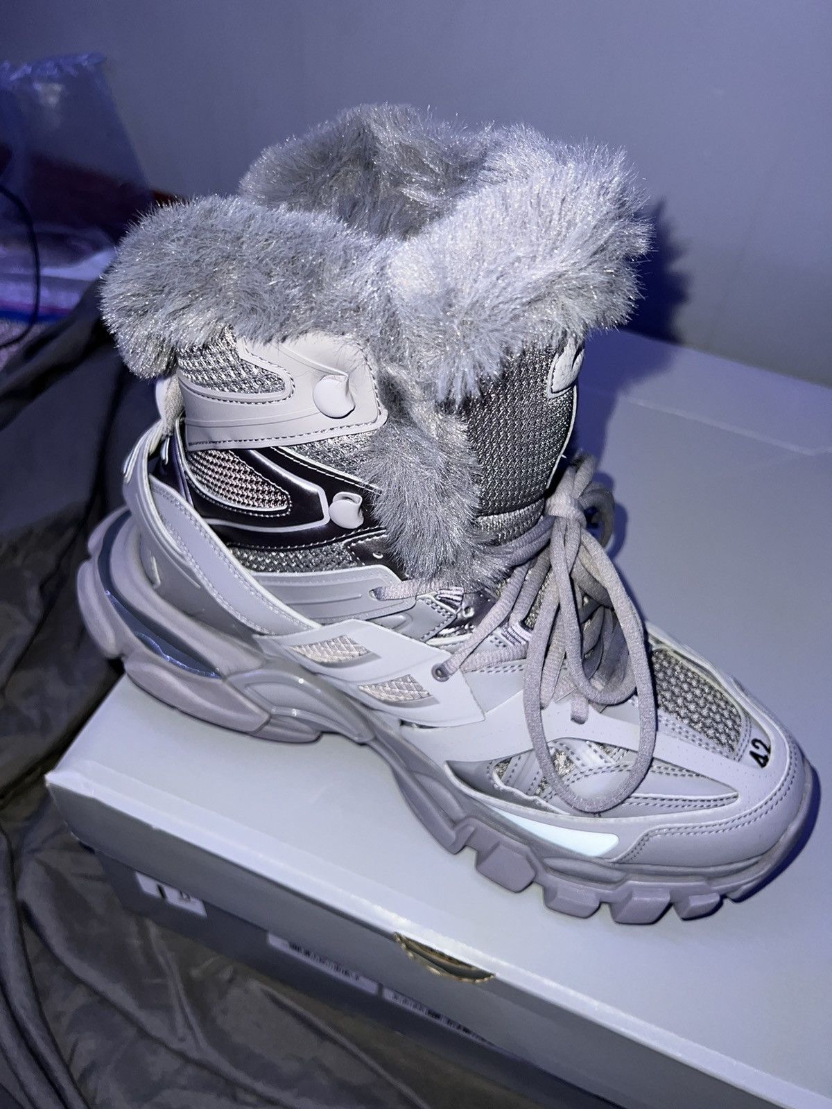 Balenciaga Balenciaga Track Hike Faux Fur Sneakers Size US 9 / EU 42 - 13 Thumbnail